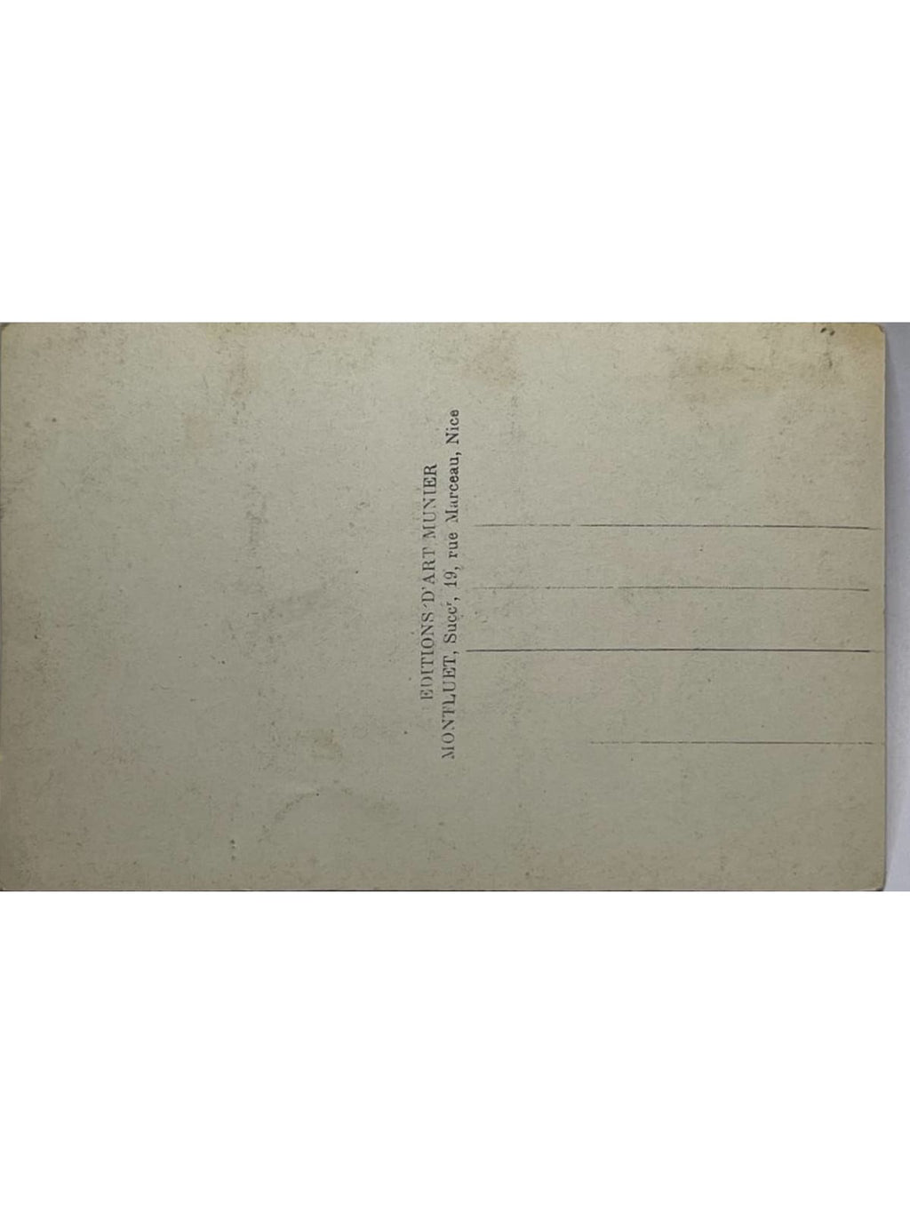 Verso de la carte postale