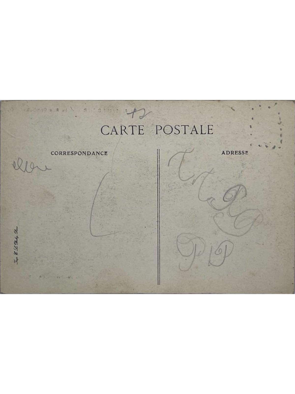 Verso de la carte postale