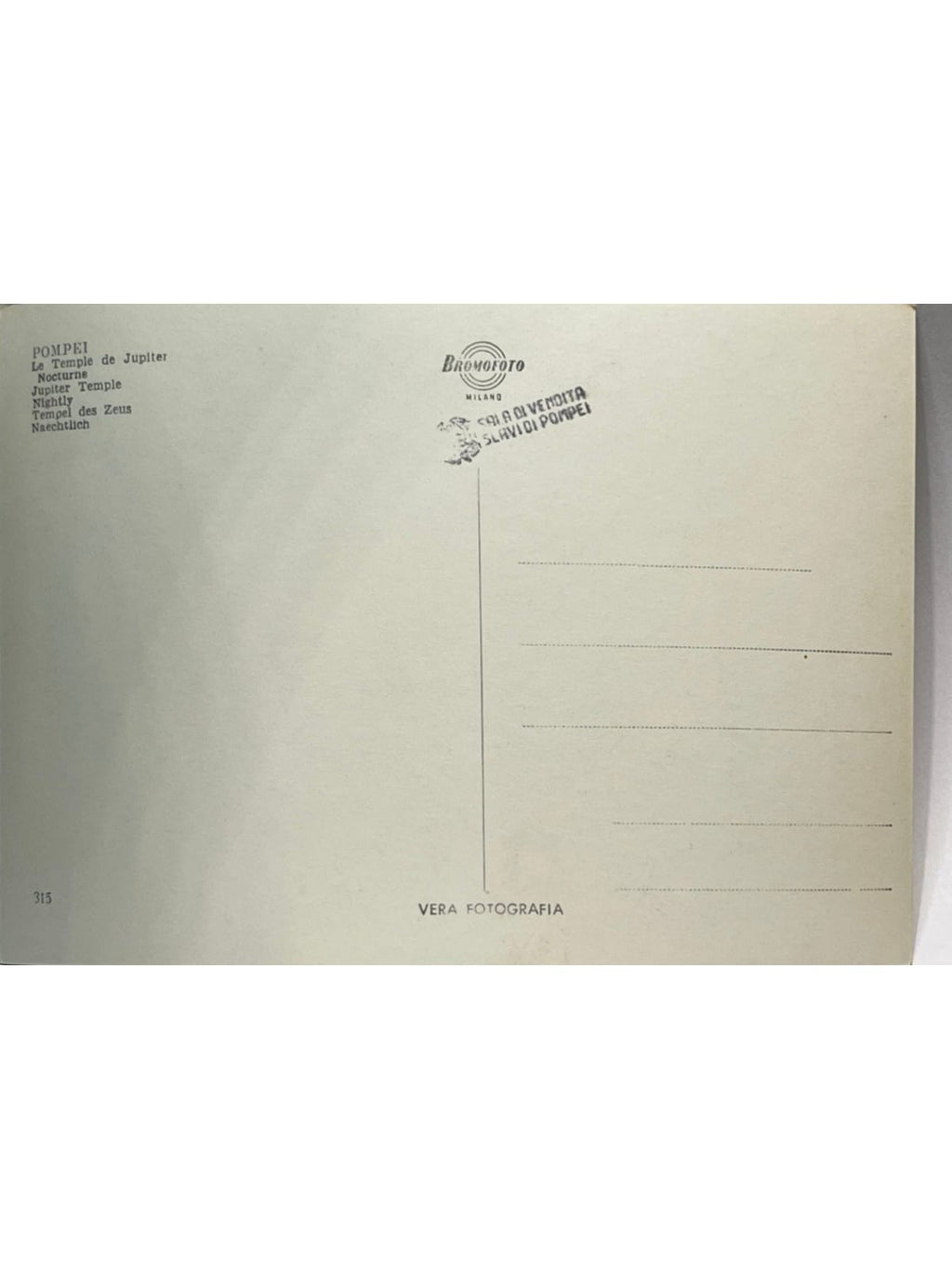 Verso de la carte postale