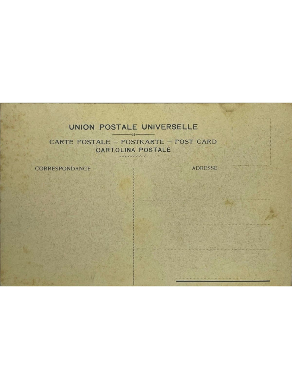 Verso de la carte postale