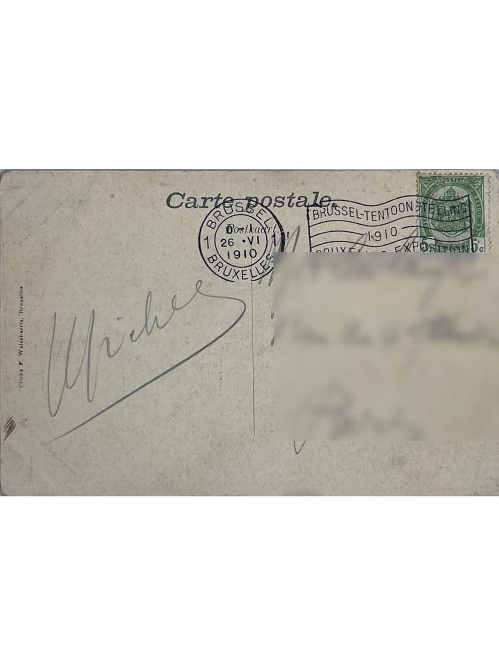 Verso de la carte postale