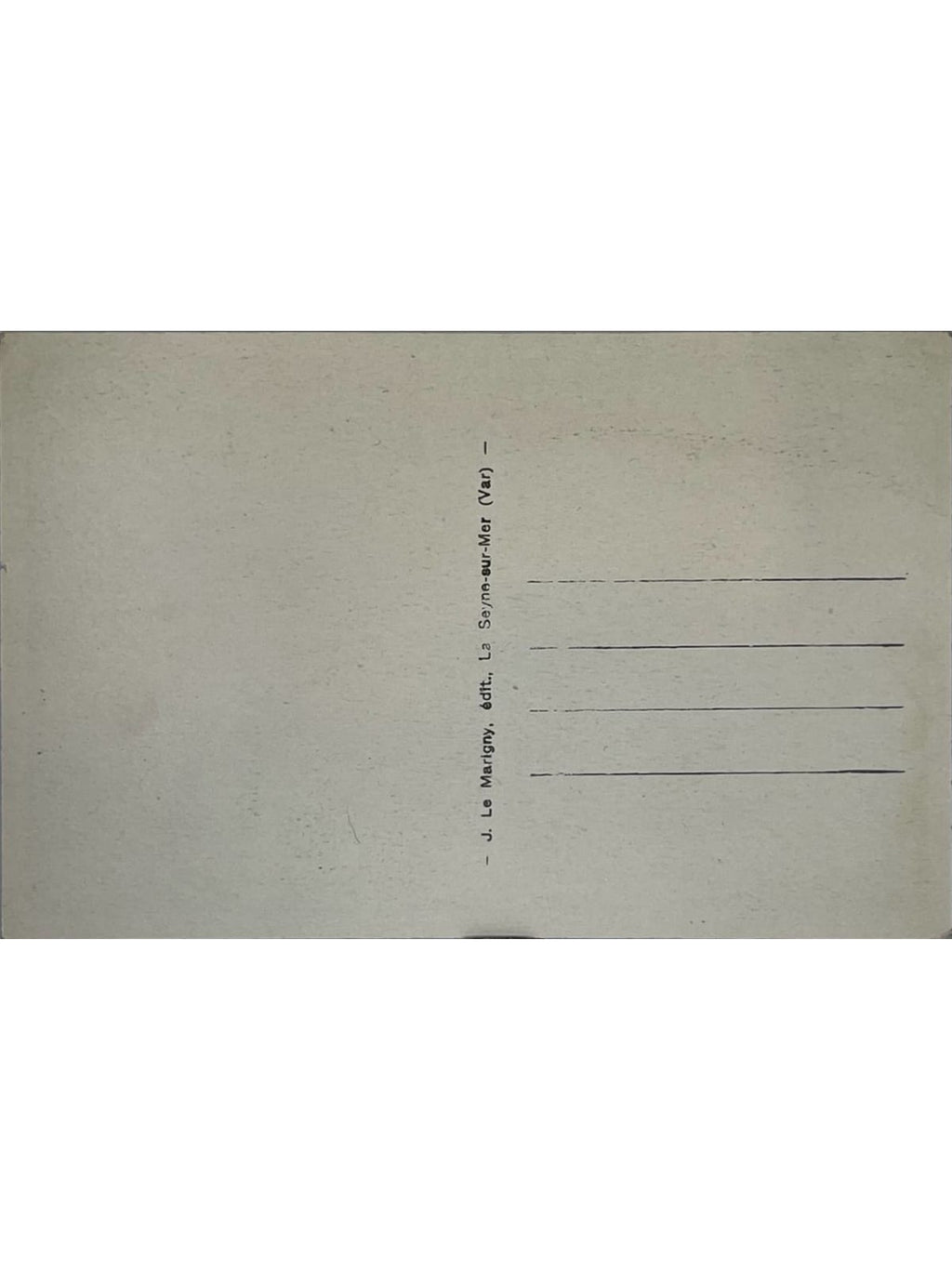 Verso de la carte postale