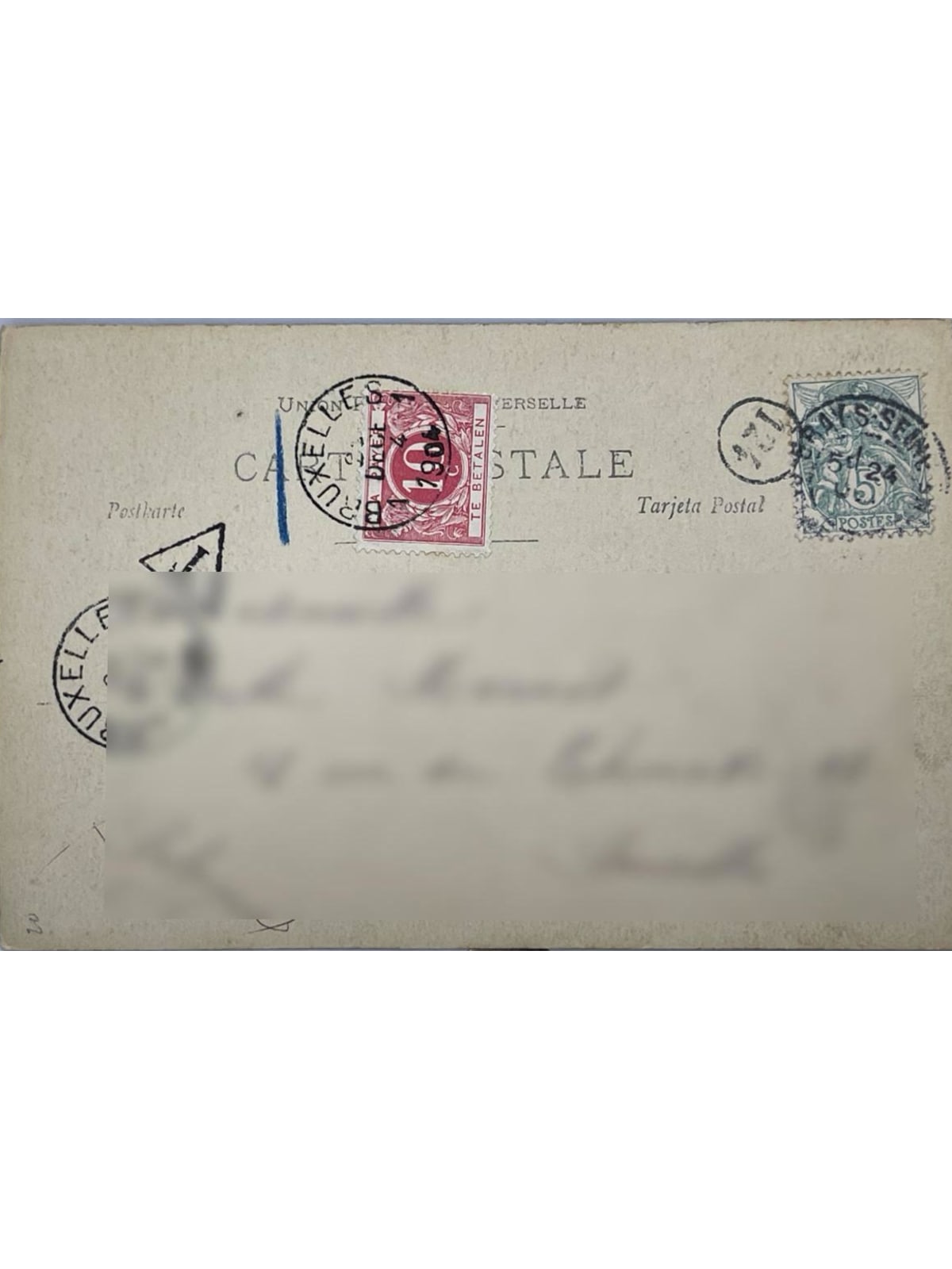 Verso de la carte postale