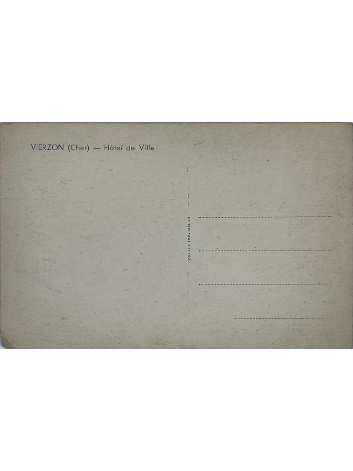 Verso de la carte postale