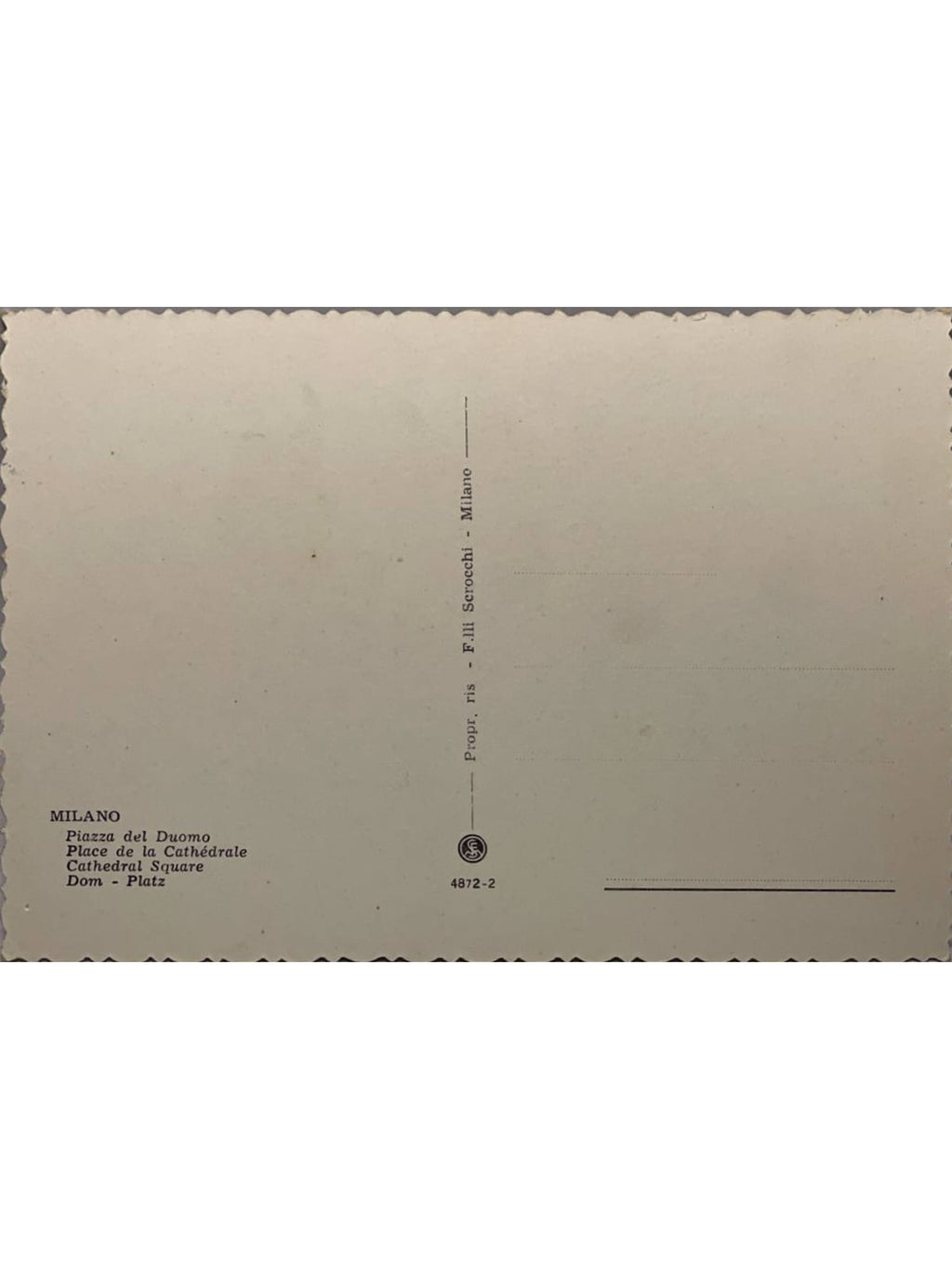 Verso de la carte postale