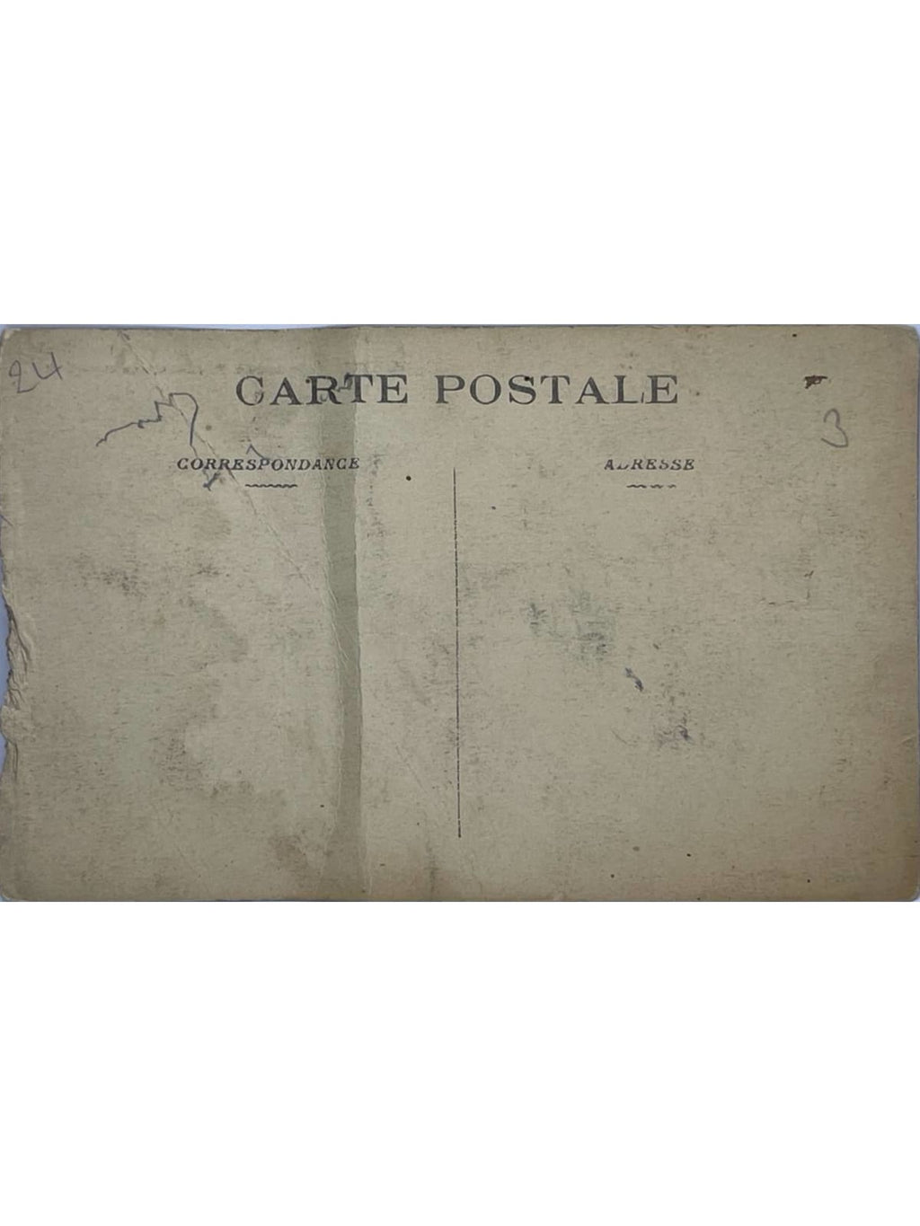 Verso de la carte postale