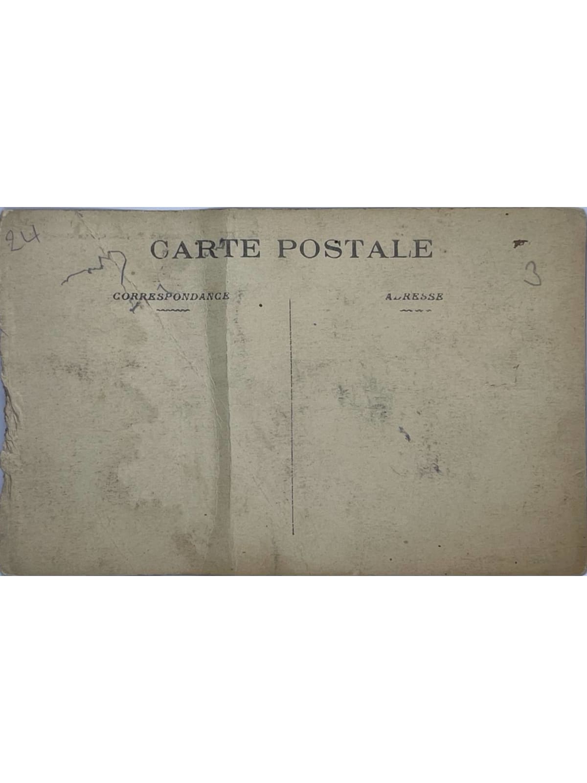 Verso de la carte postale