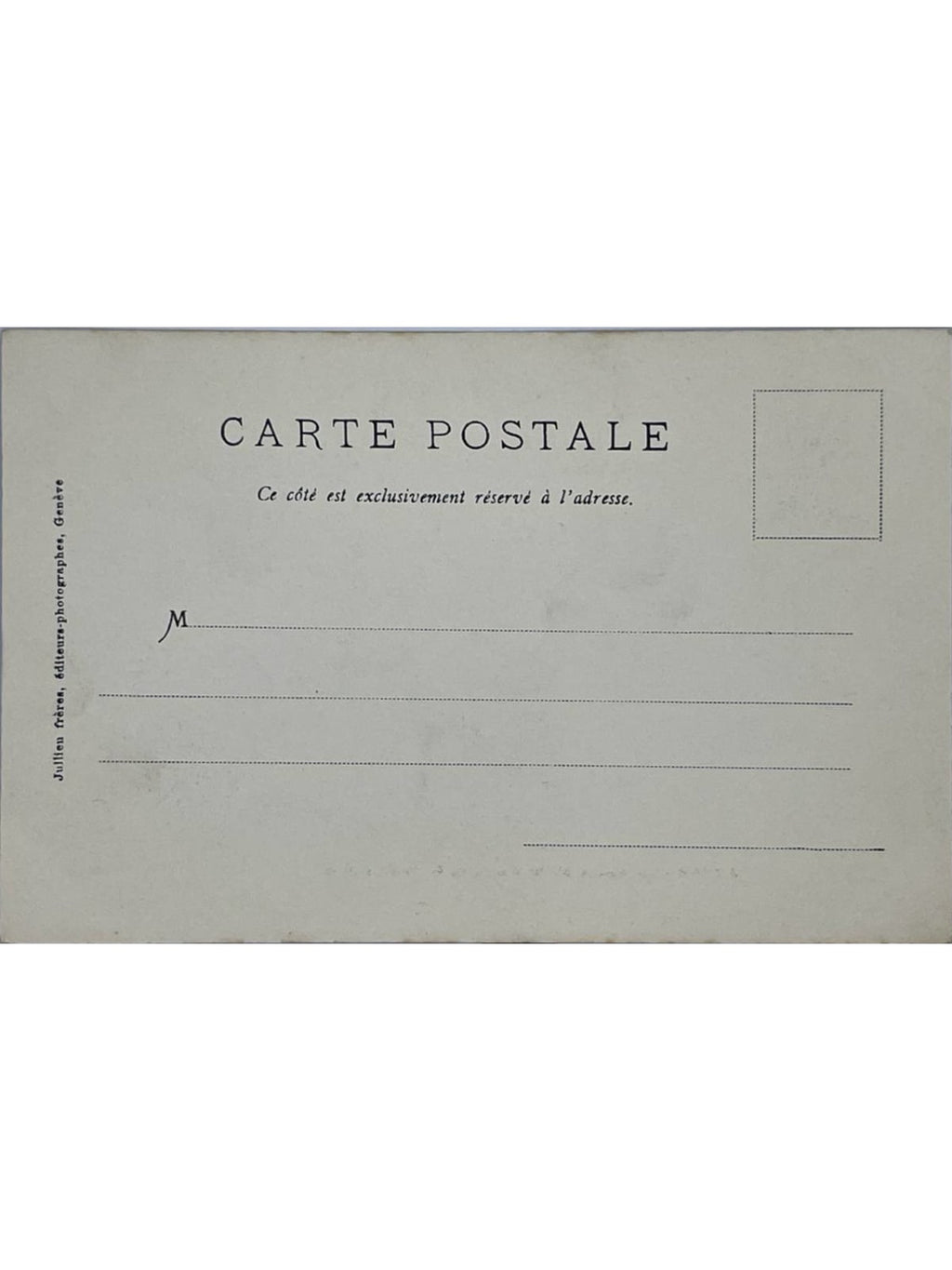 Verso de la carte postale