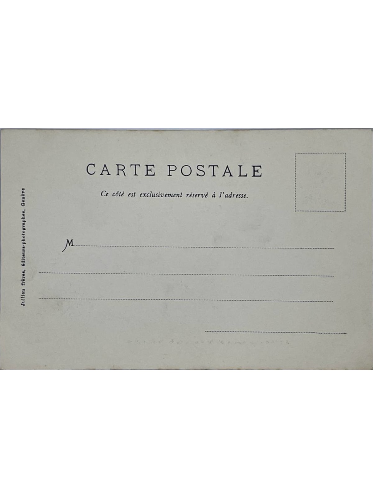 Verso de la carte postale