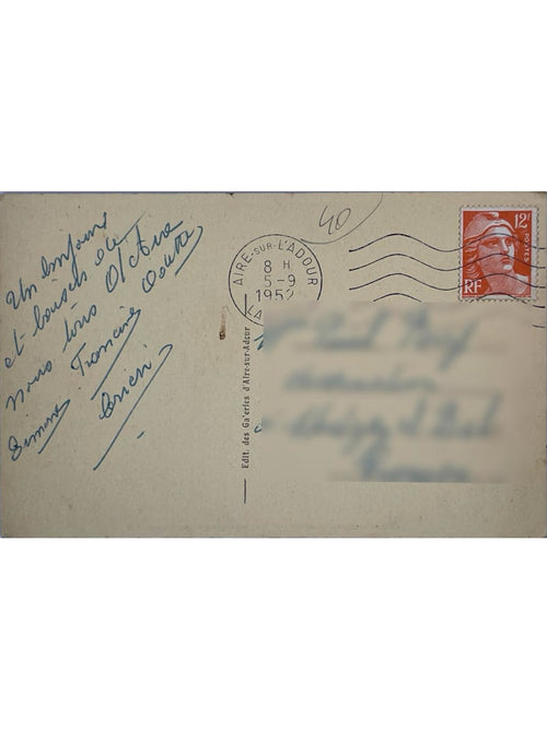 Verso de la carte postale