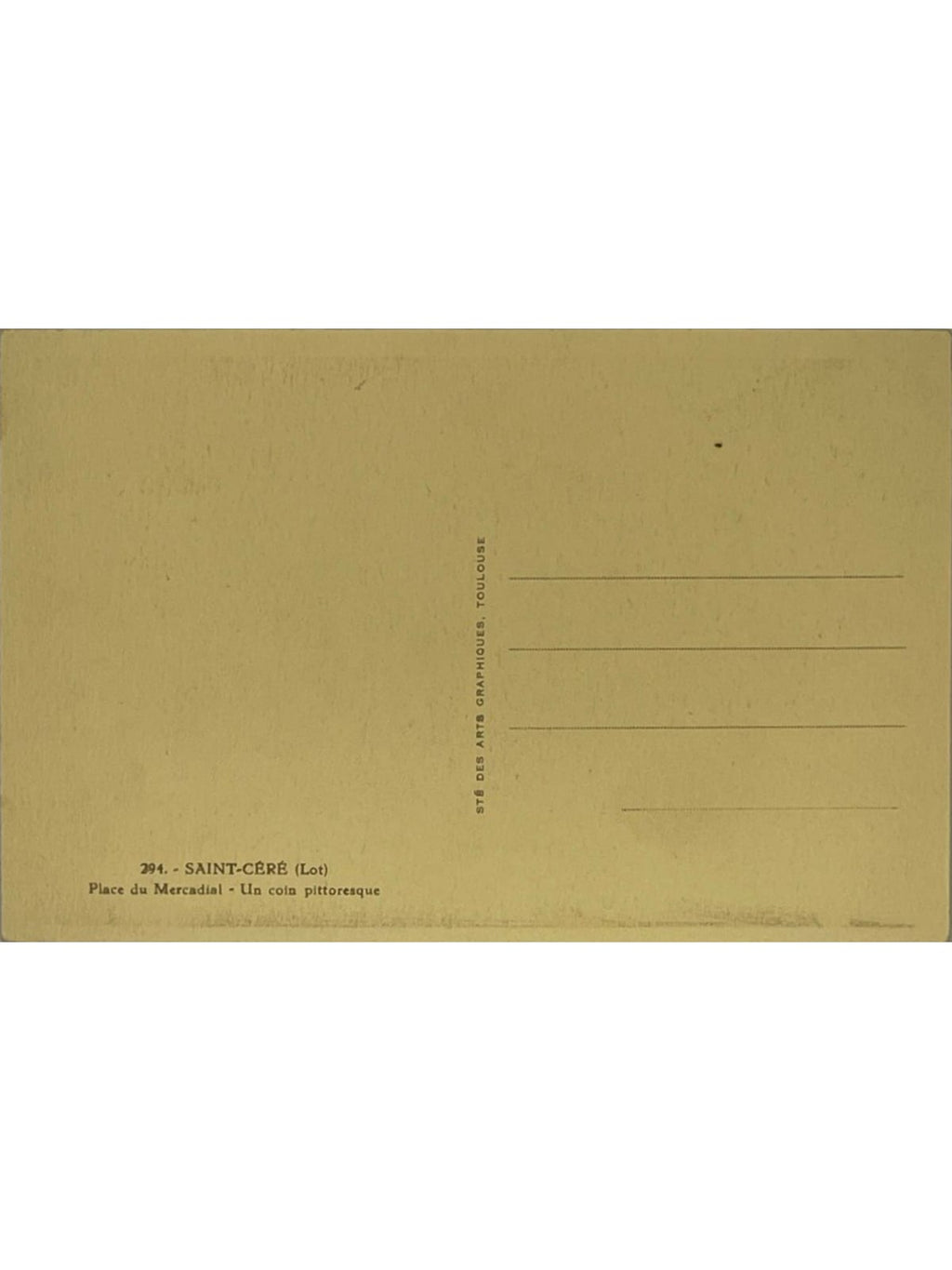 Verso de la carte postale