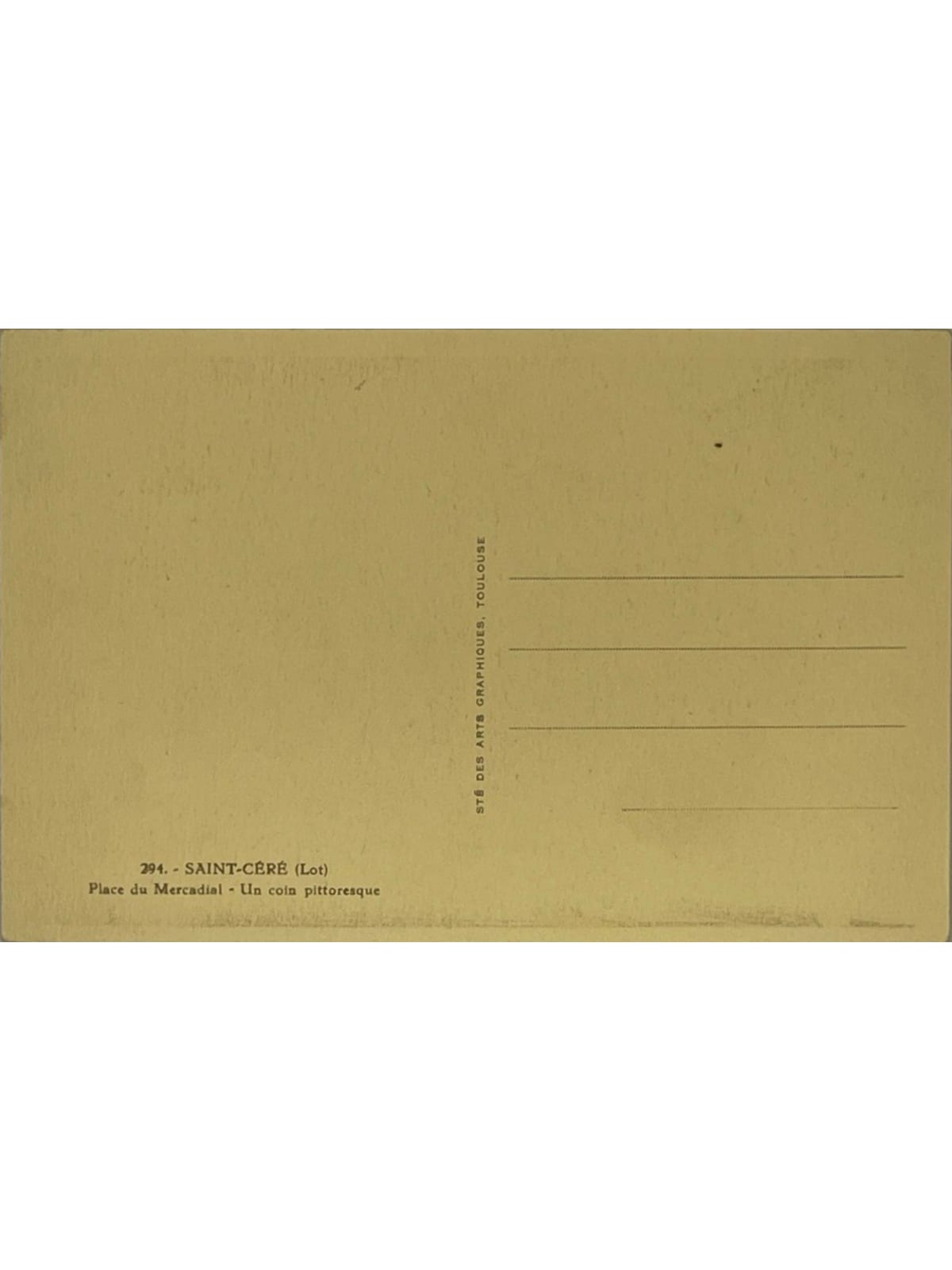 Verso de la carte postale
