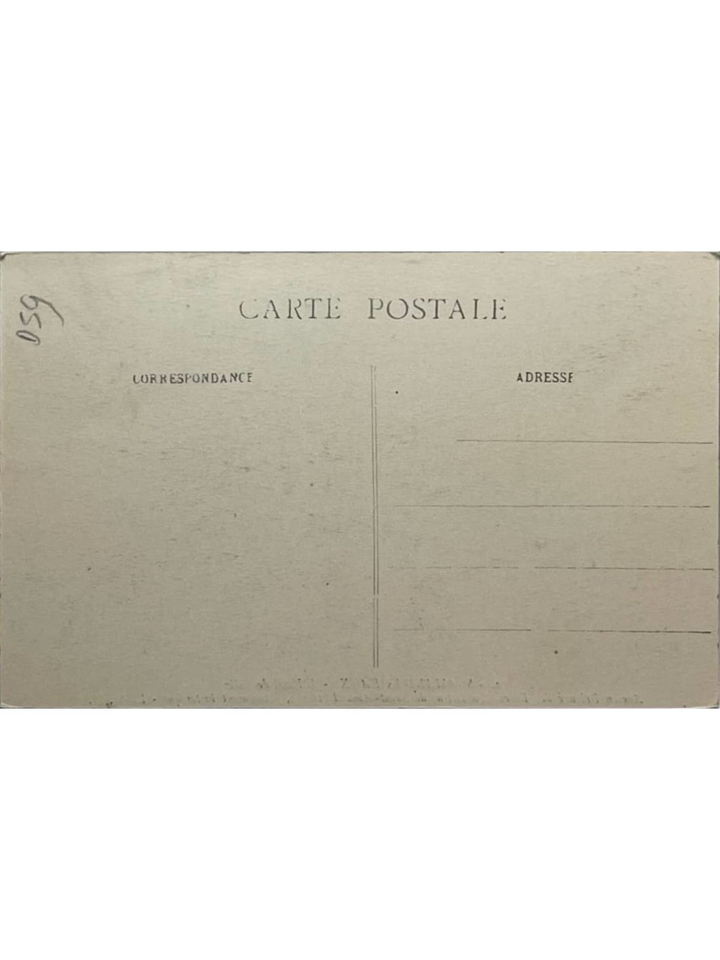 Verso de la carte postale