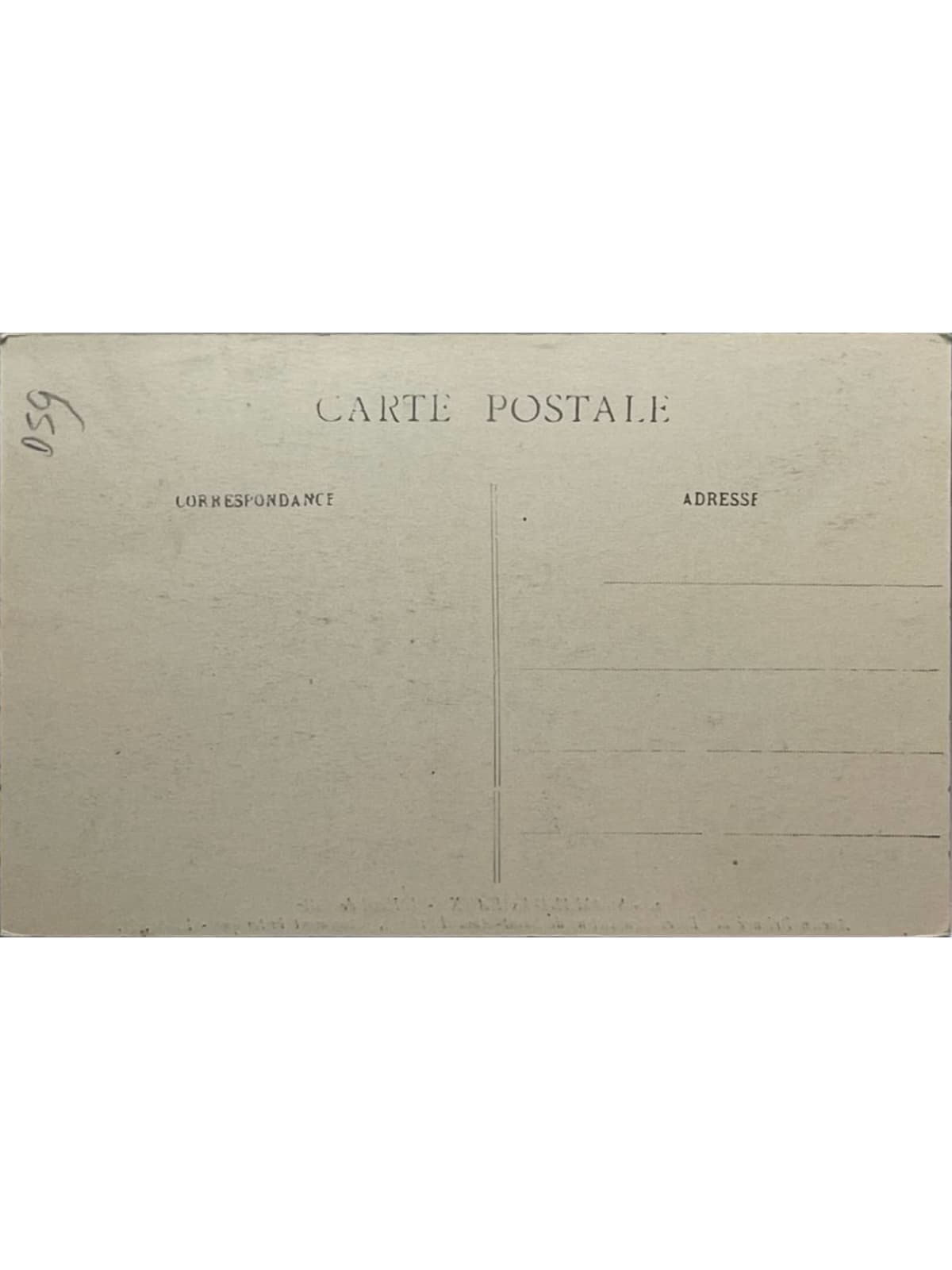 Verso de la carte postale
