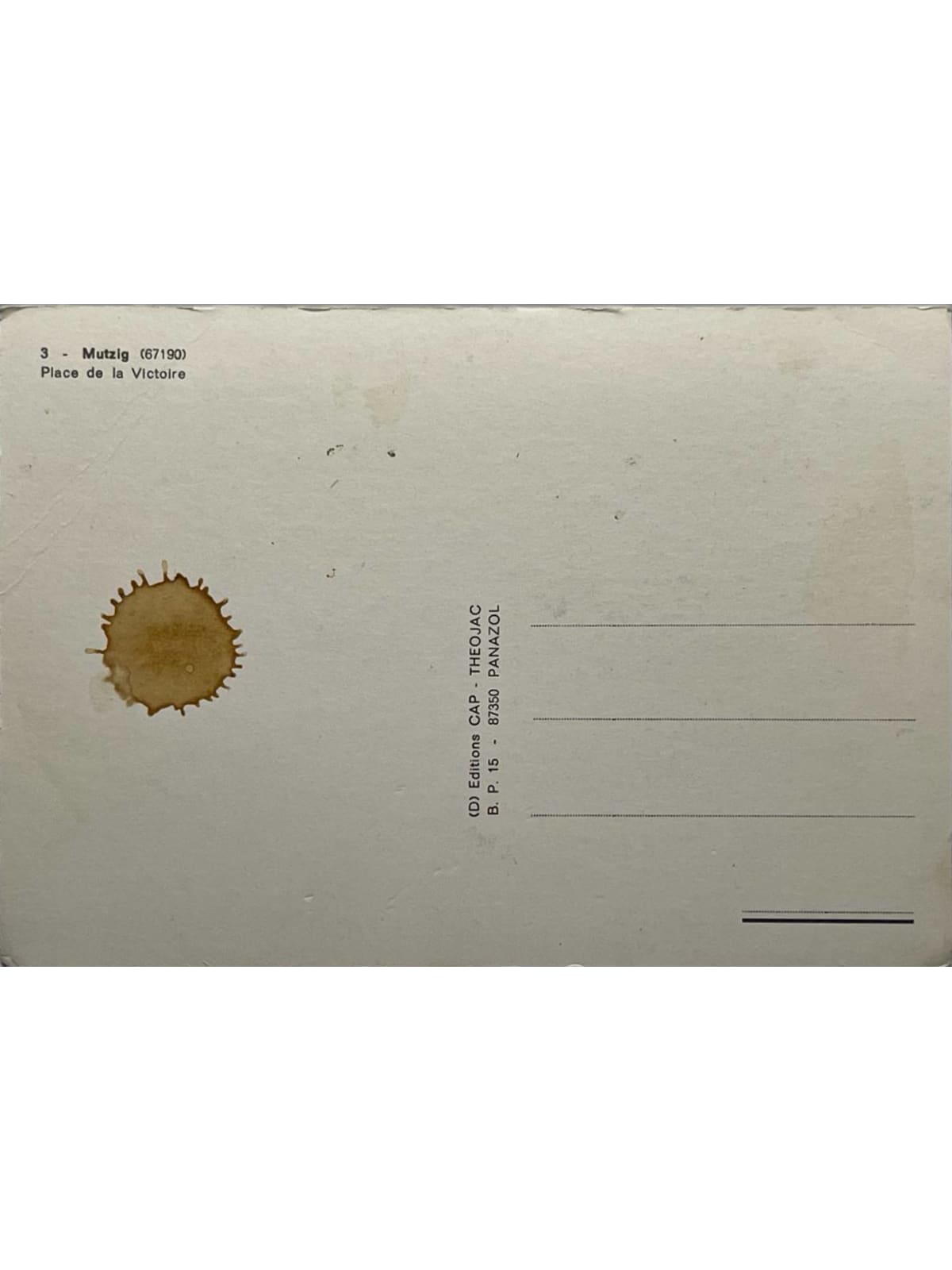 Verso de la carte postale
