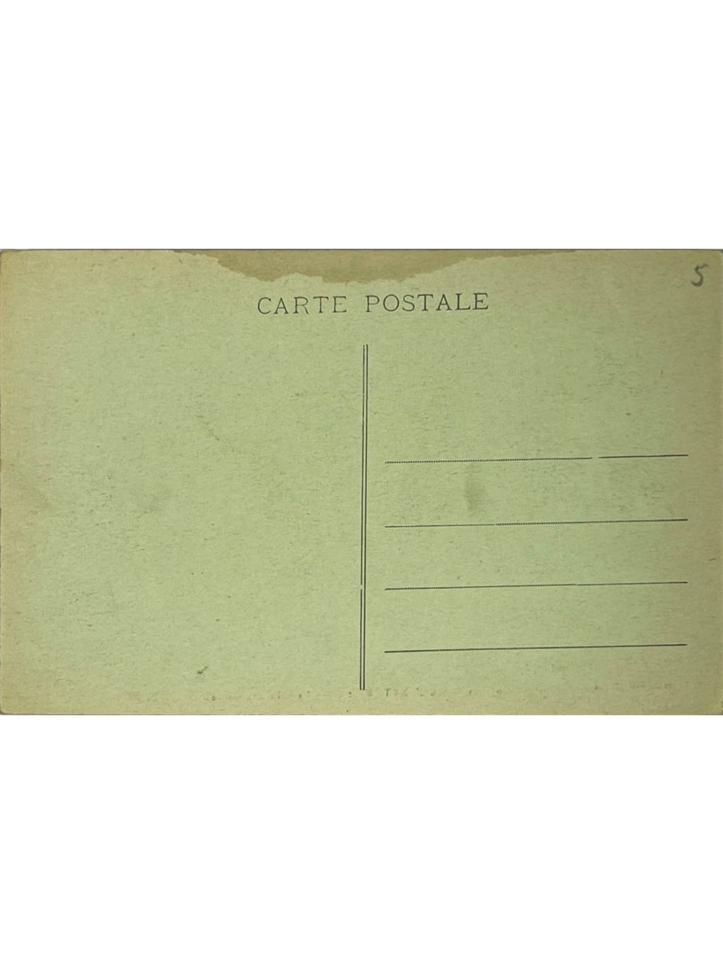 Verso de la carte postale
