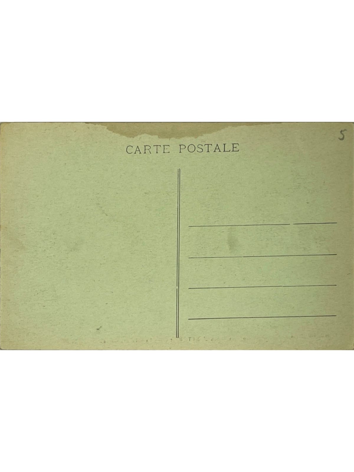 Verso de la carte postale