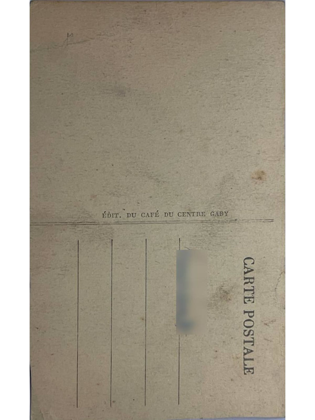 Verso de la carte postale