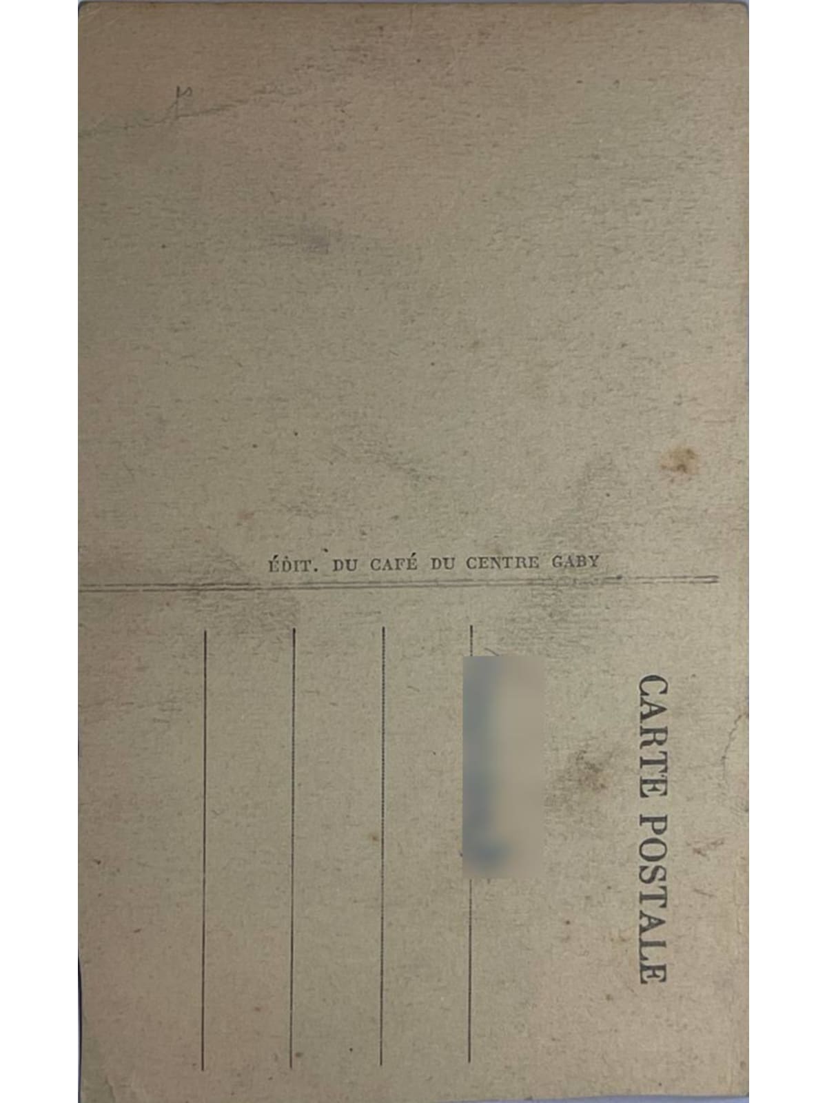 Verso de la carte postale