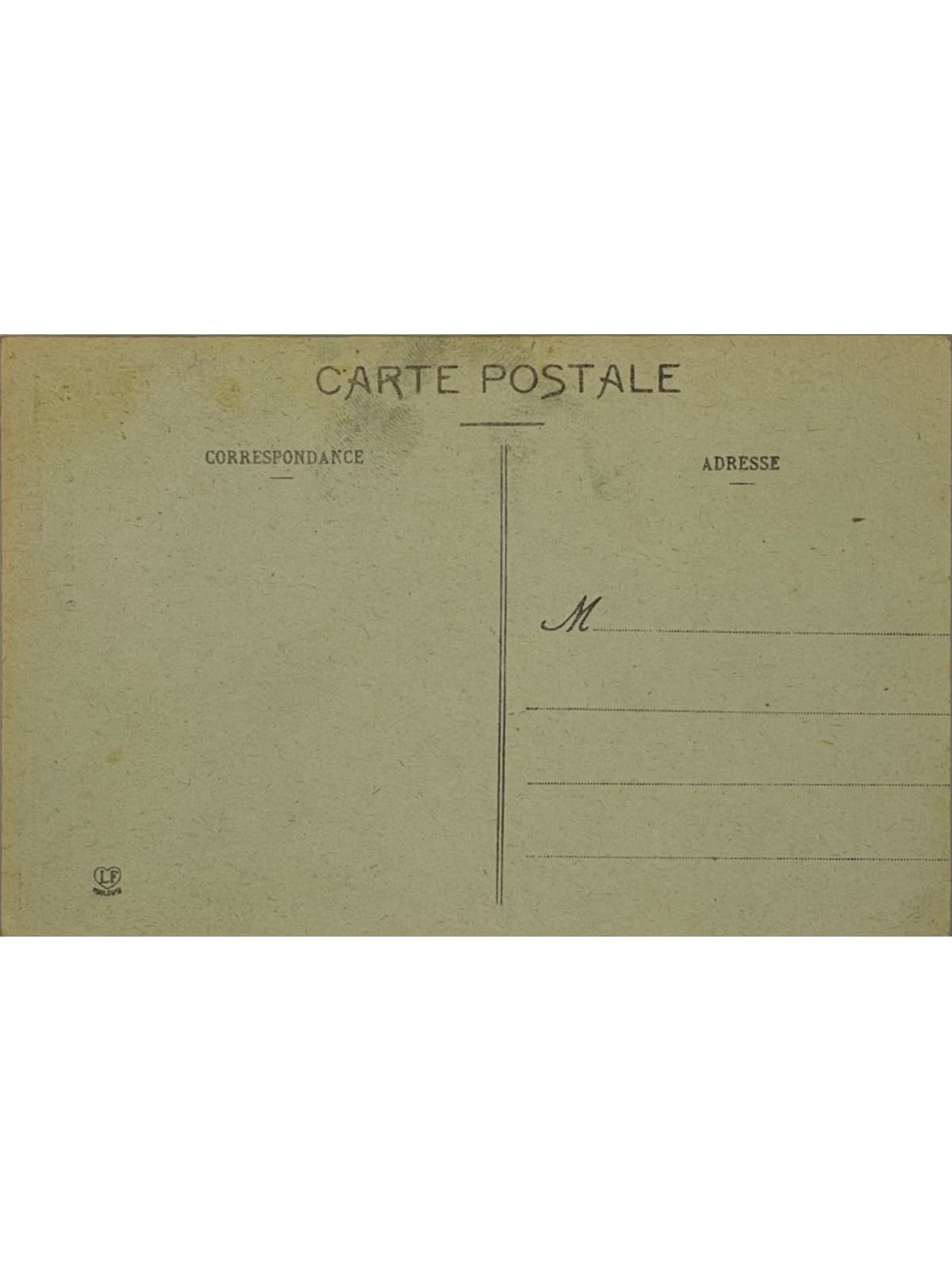 Verso de la carte postale