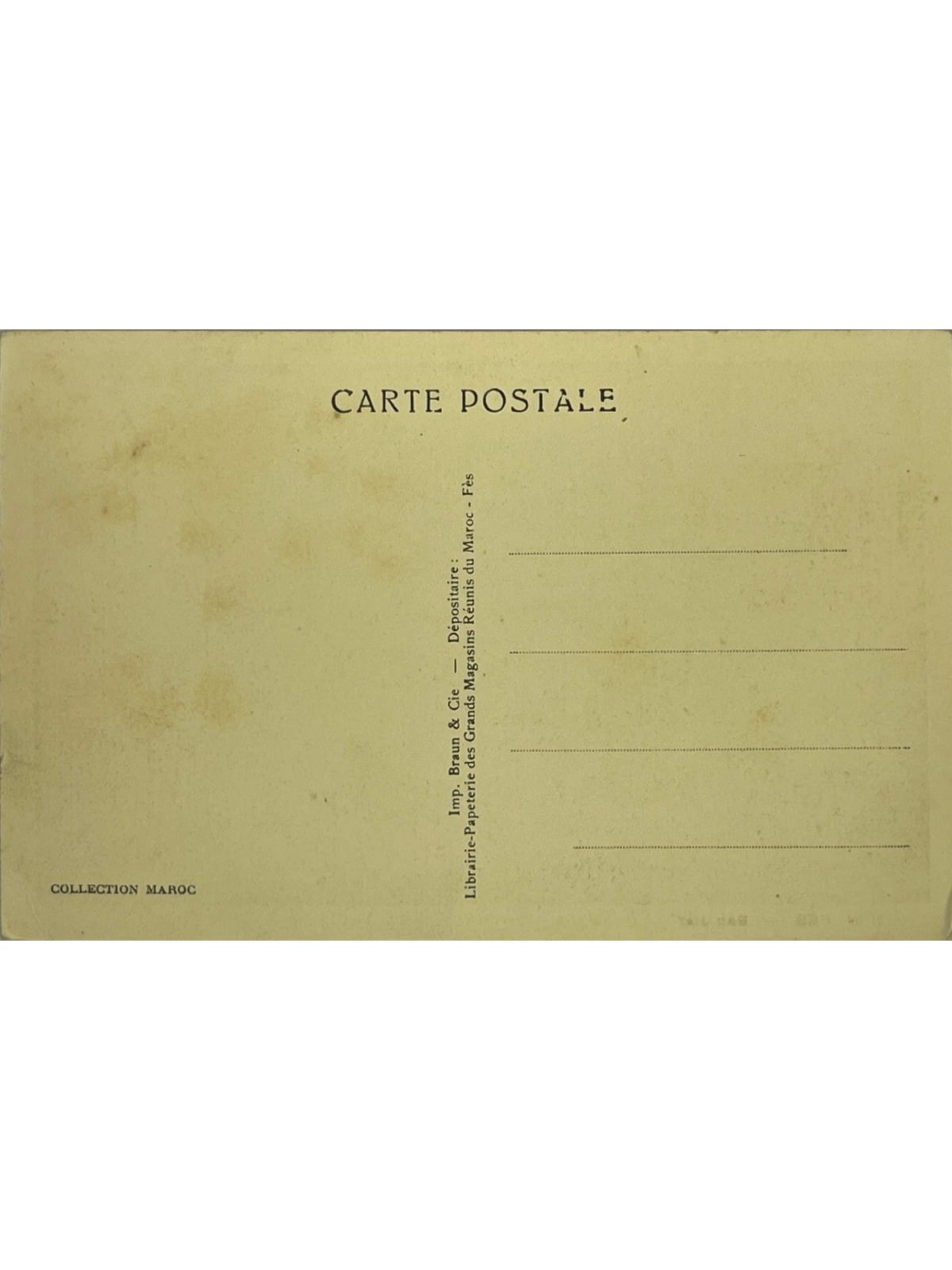 Verso de la carte postale