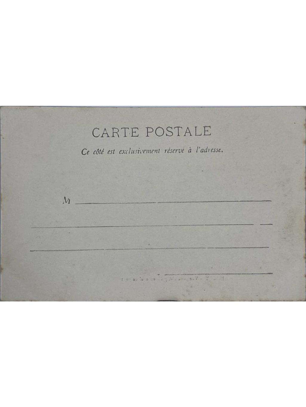 Verso de la carte postale