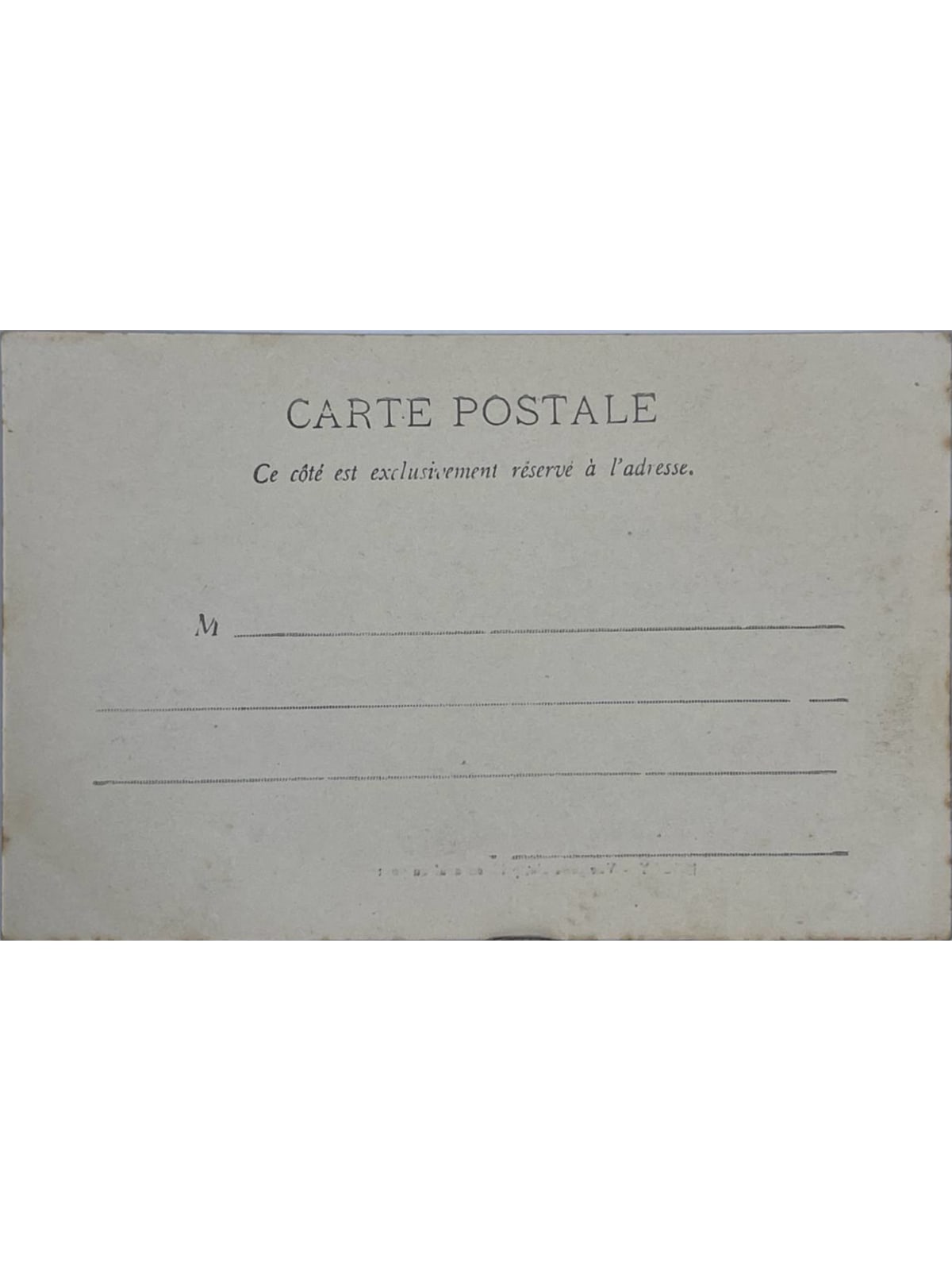 Verso de la carte postale