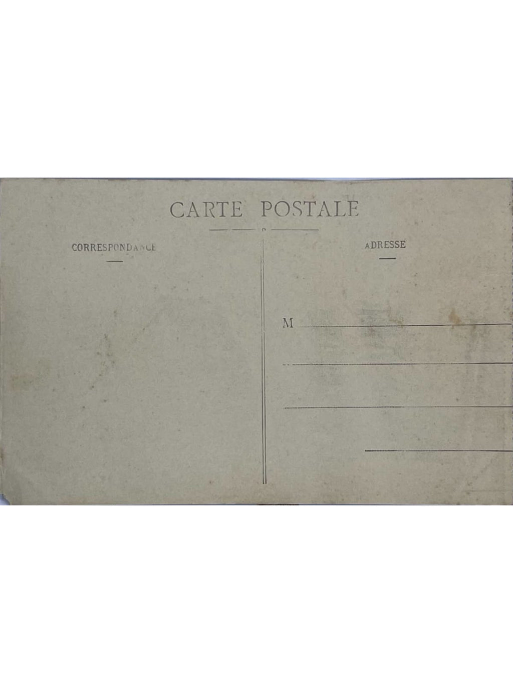 Verso de la carte postale