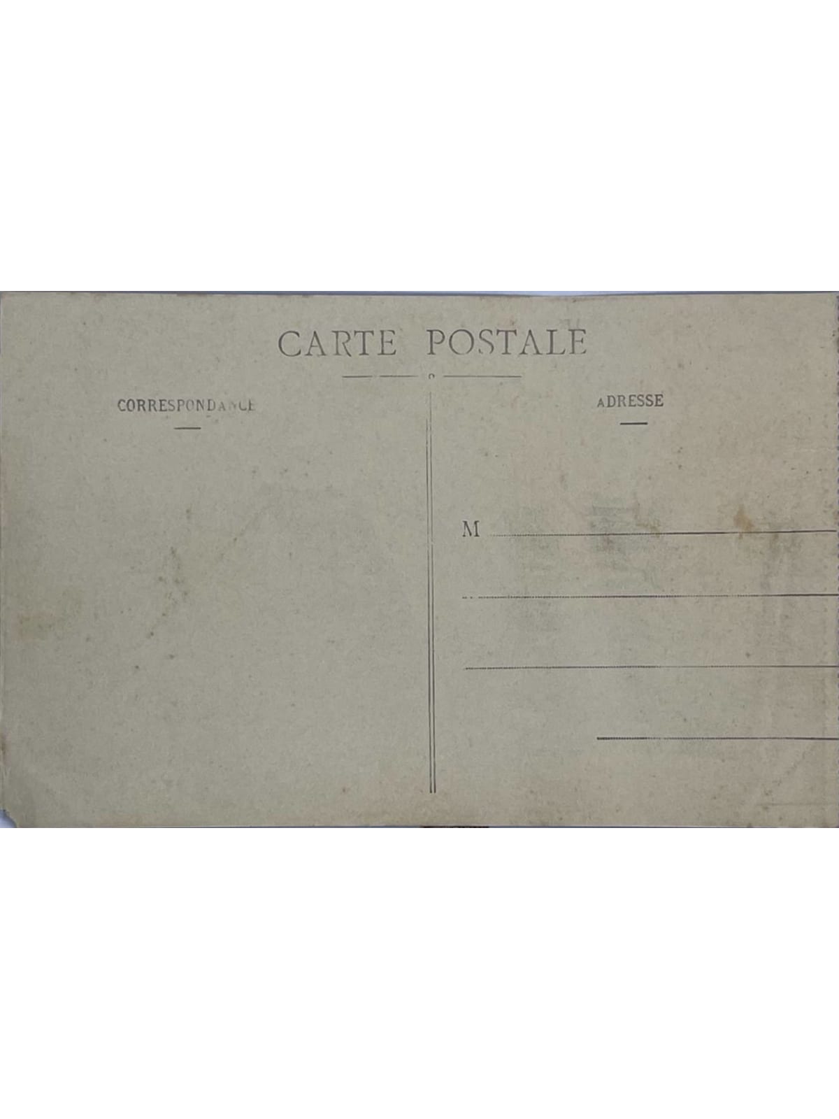 Verso de la carte postale