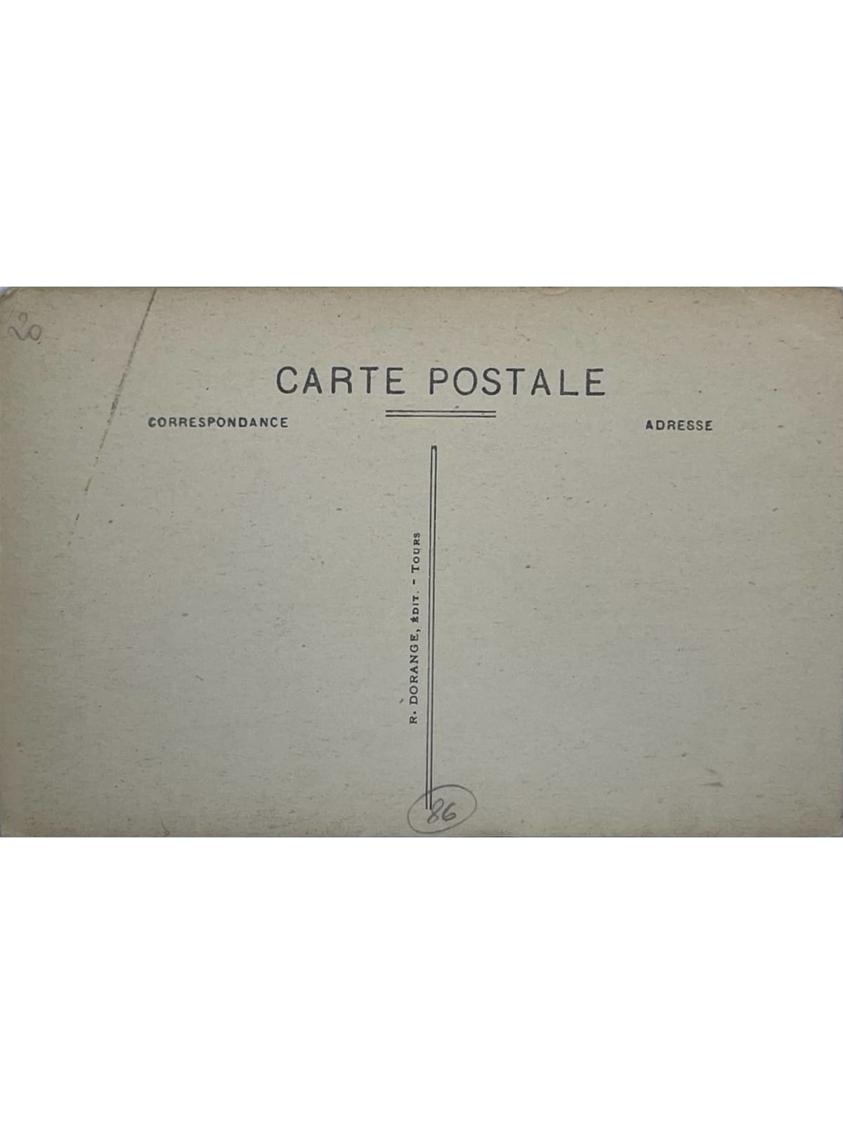 Verso de la carte postale