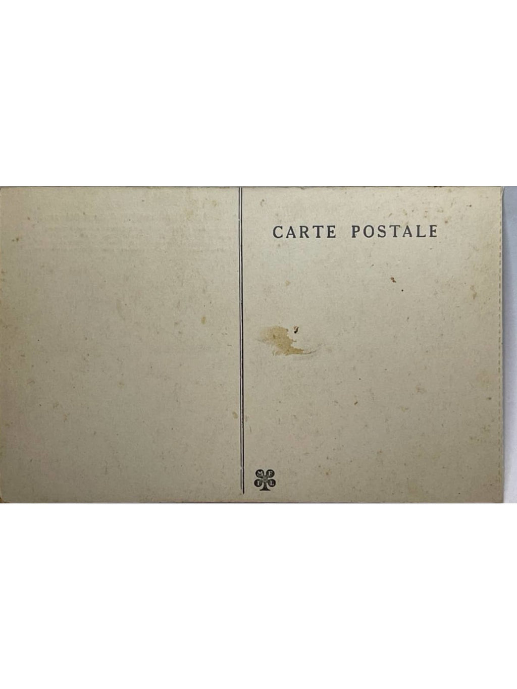 Verso de la carte postale