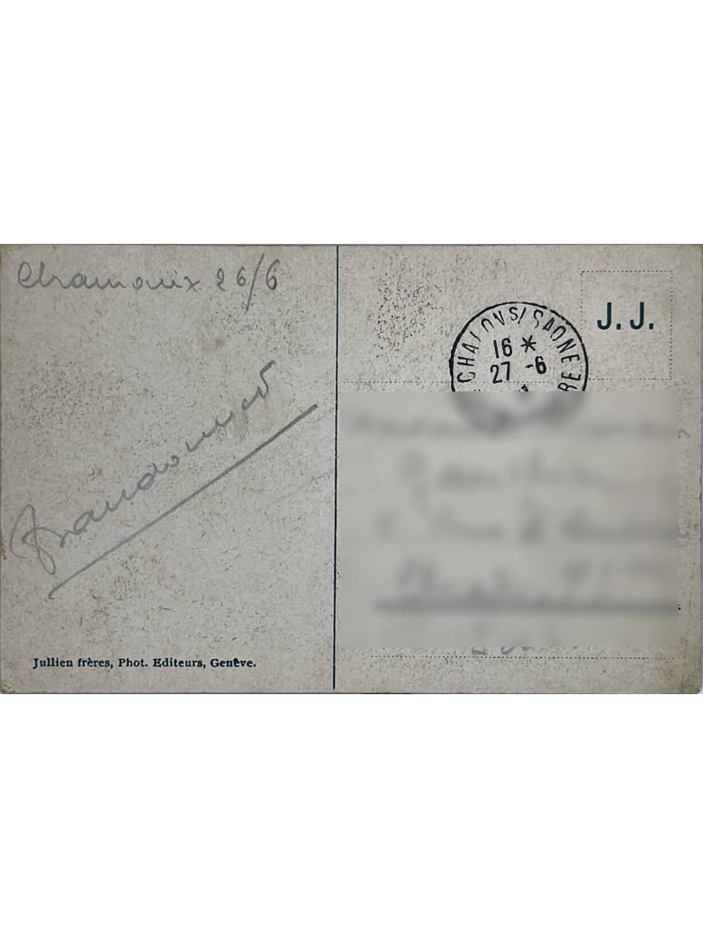 Verso de la carte postale