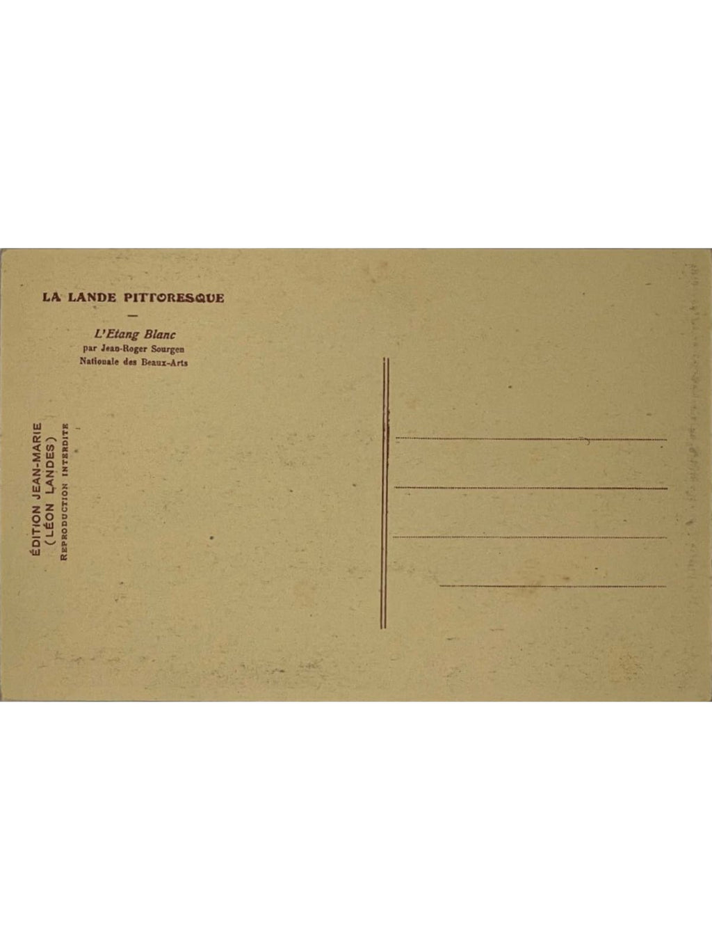 Verso de la carte postale