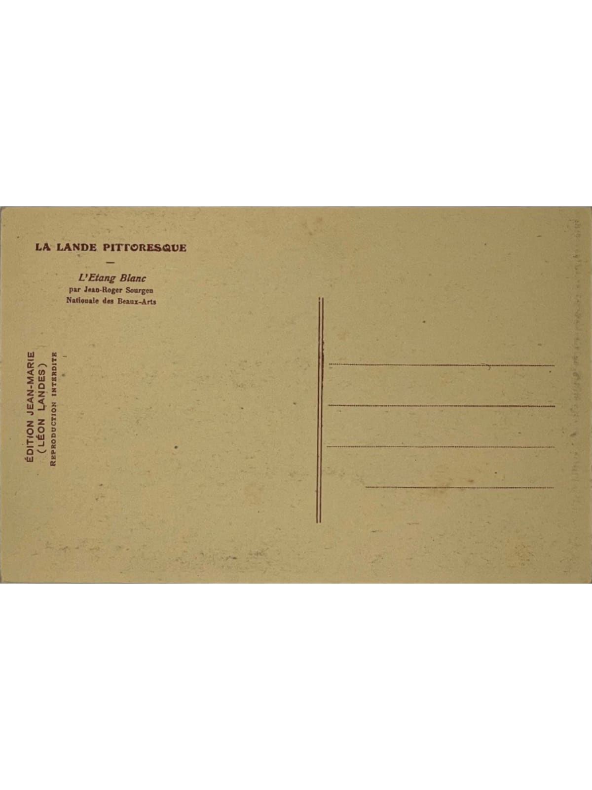 Verso de la carte postale