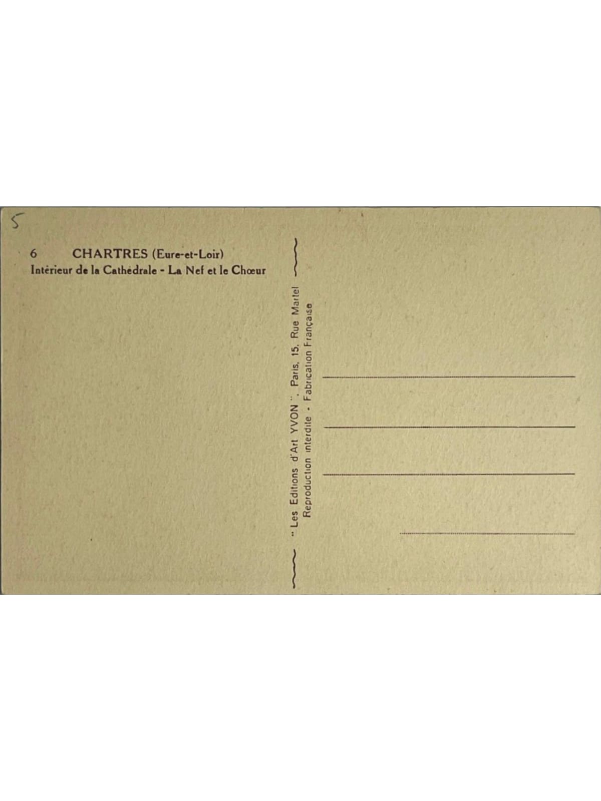Verso de la carte postale