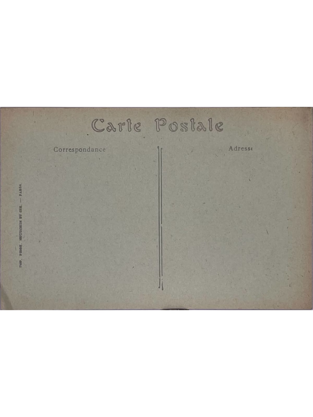 Verso de la carte postale