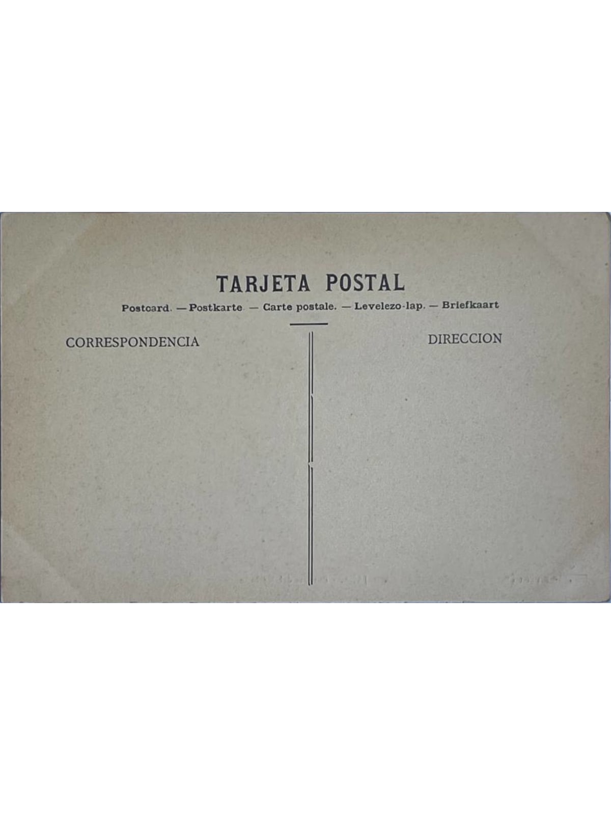 Verso de la carte postale