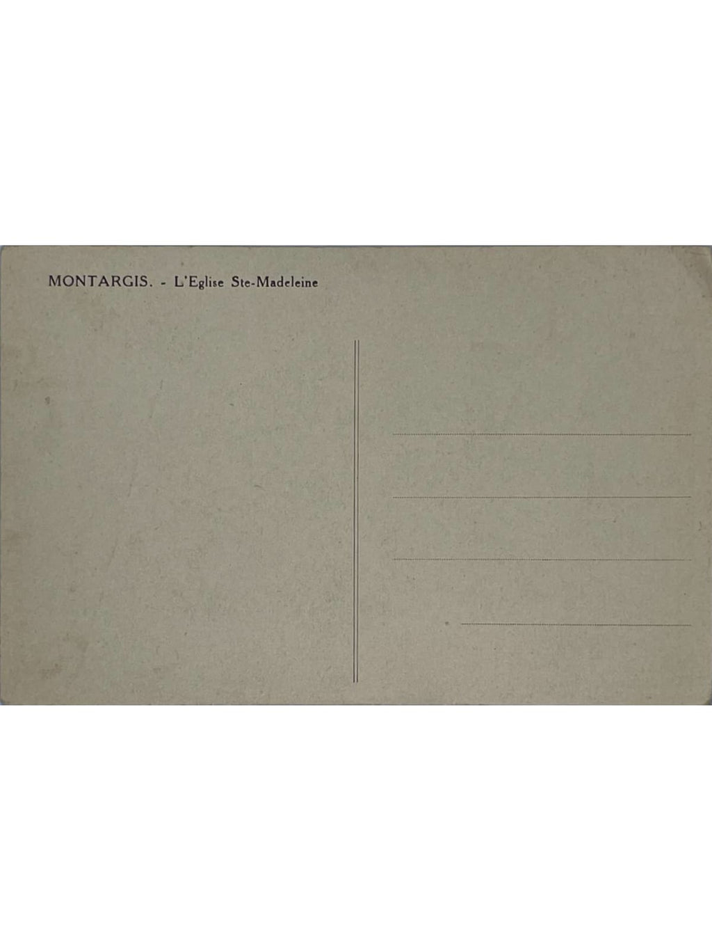 Verso de la carte postale
