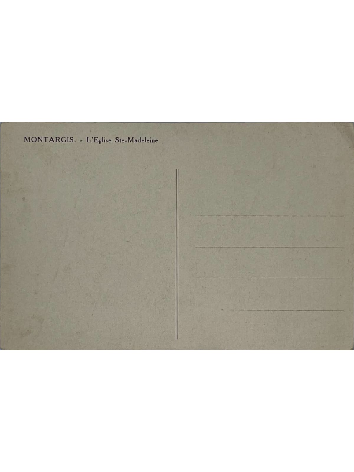 Verso de la carte postale