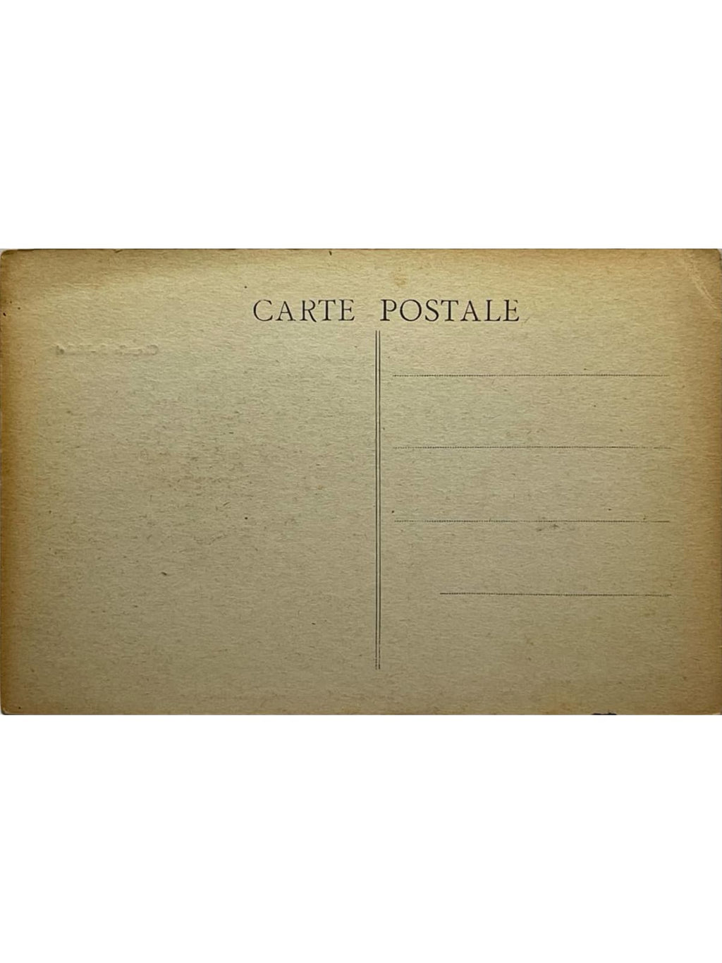 Verso de la carte postale