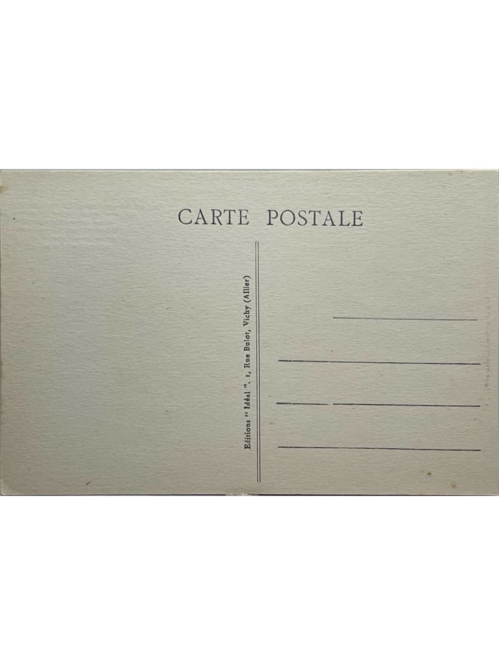 Verso de la carte postale