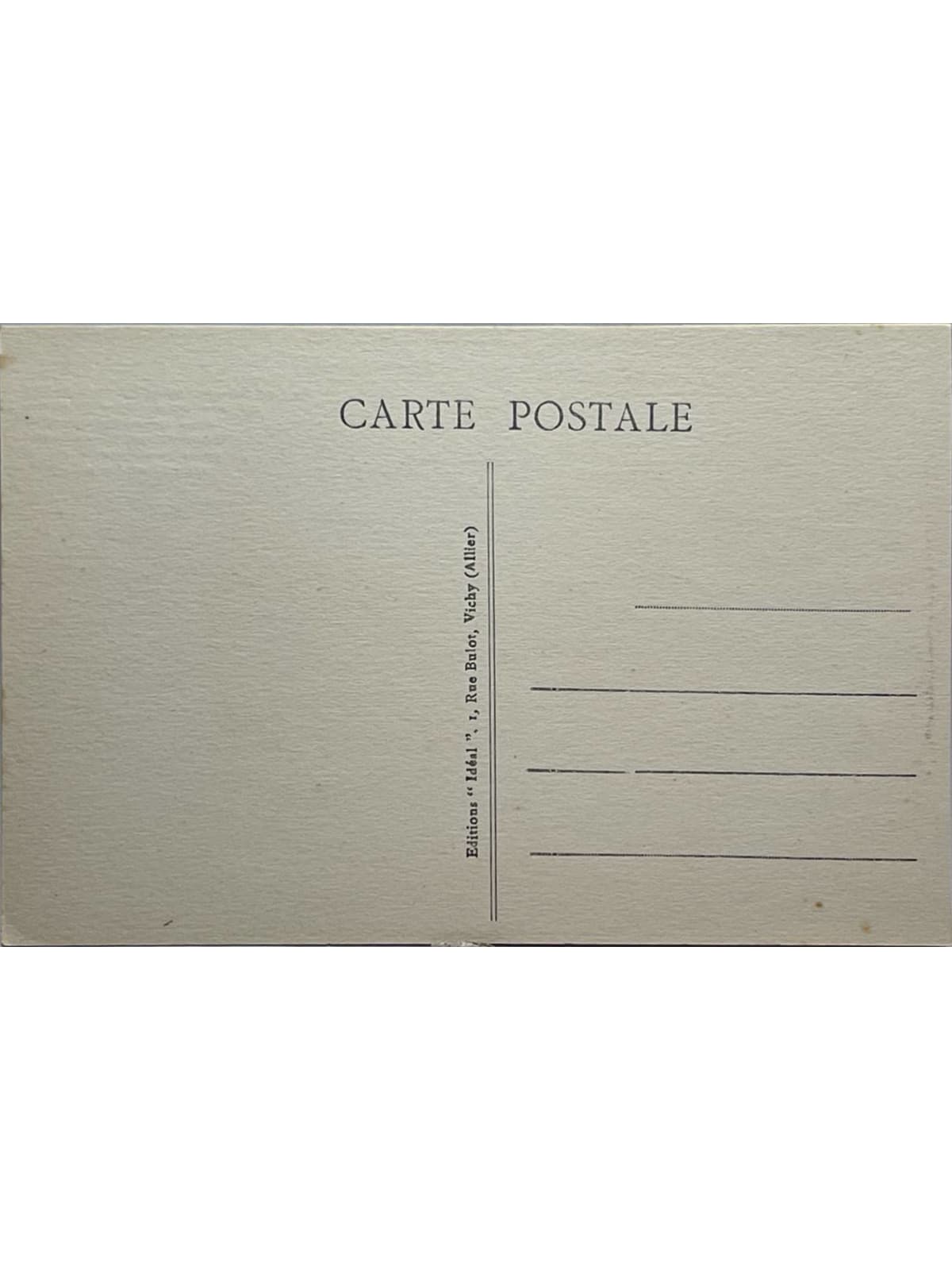 Verso de la carte postale