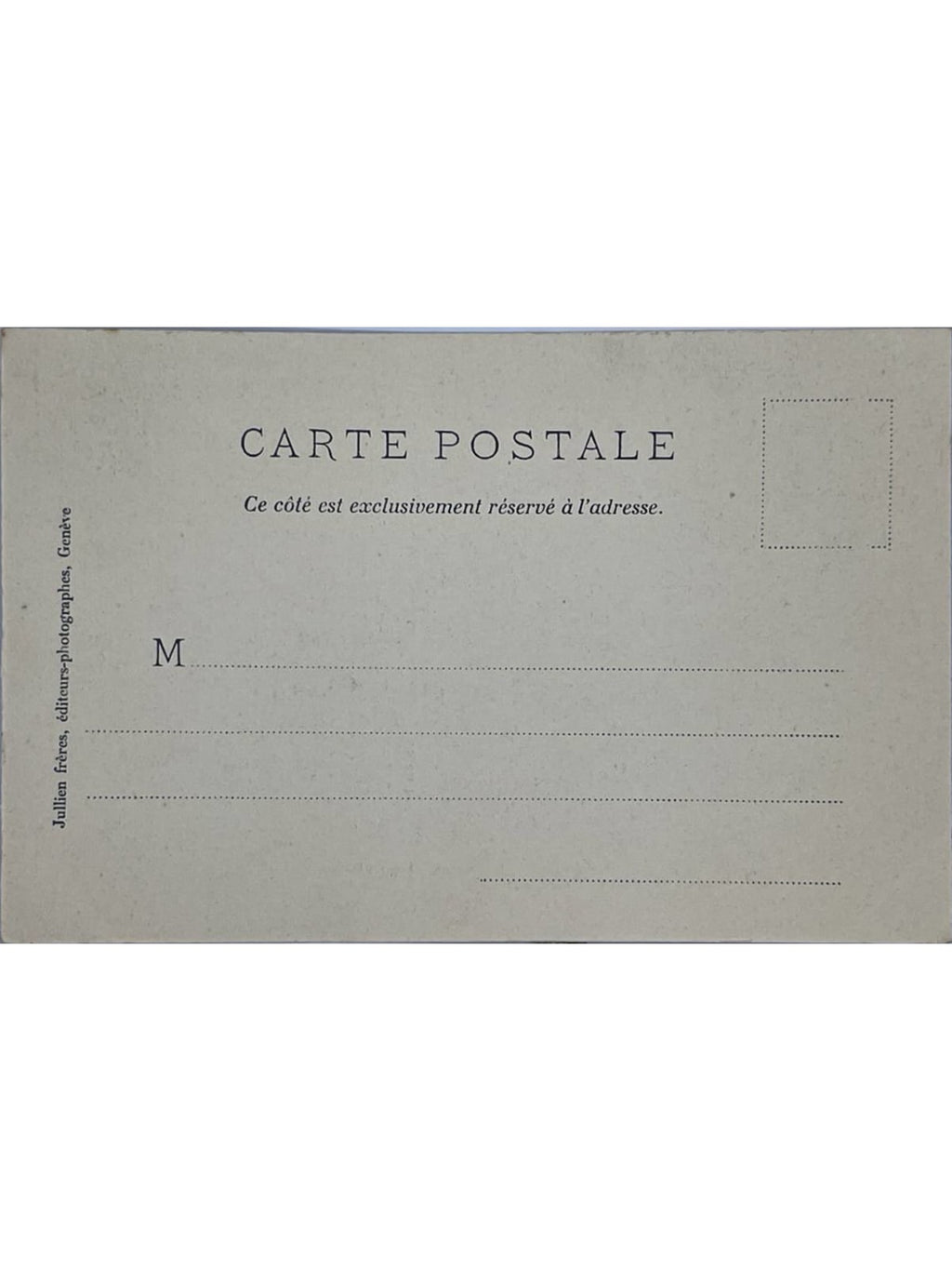 Verso de la carte postale