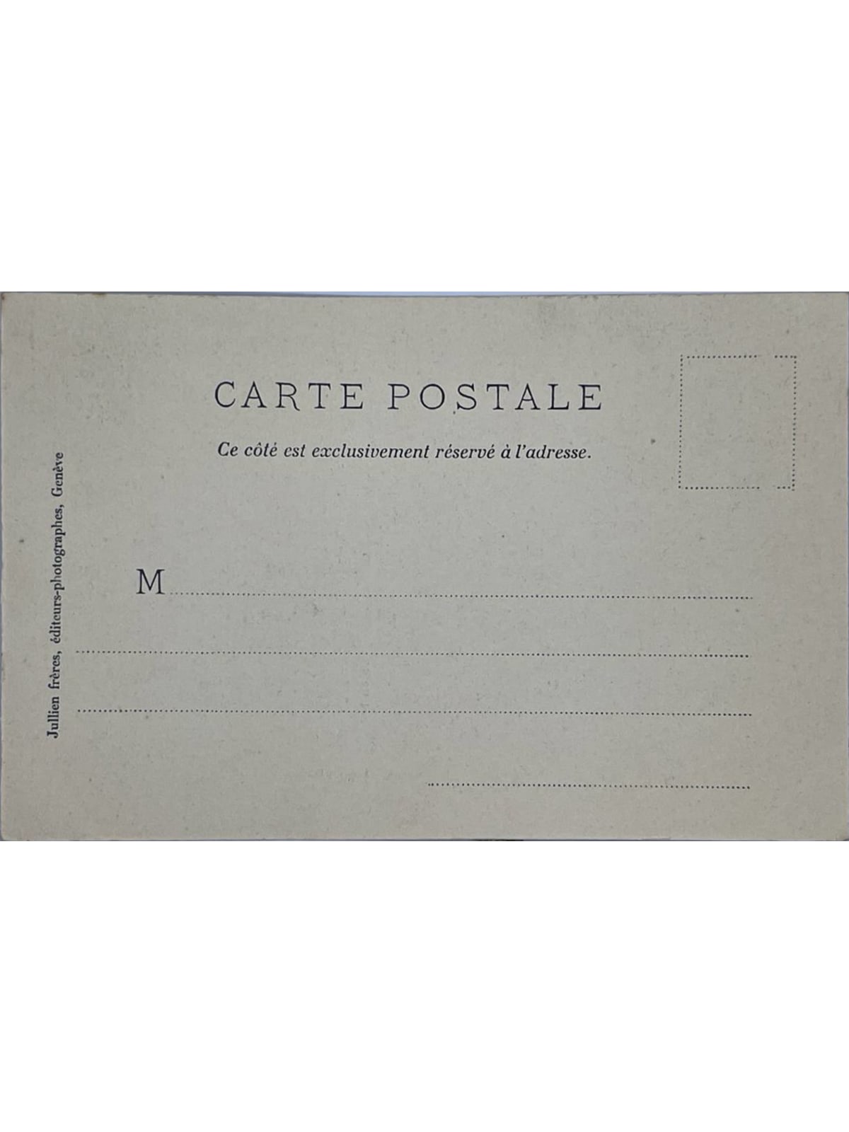 Verso de la carte postale