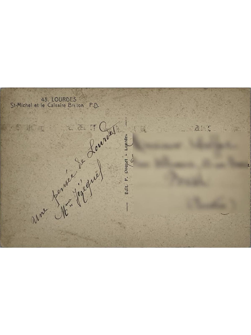 Verso de la carte postale