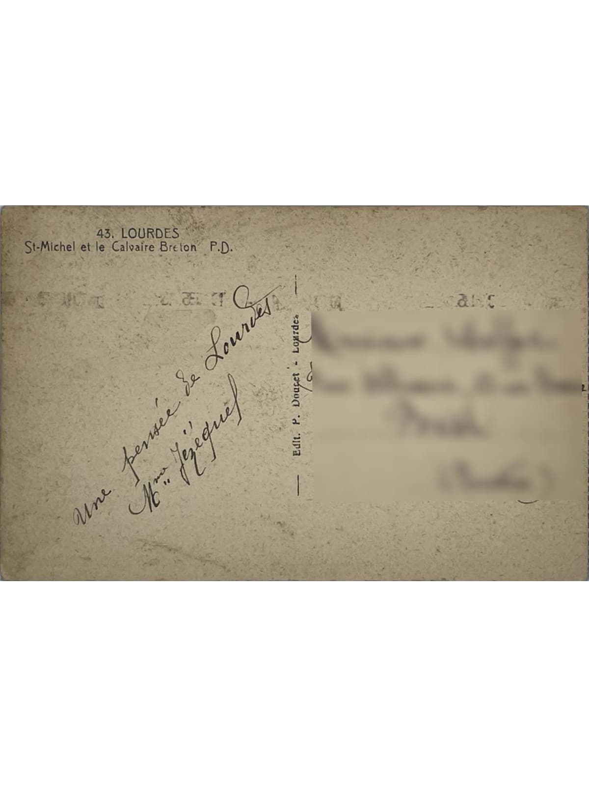 Verso de la carte postale