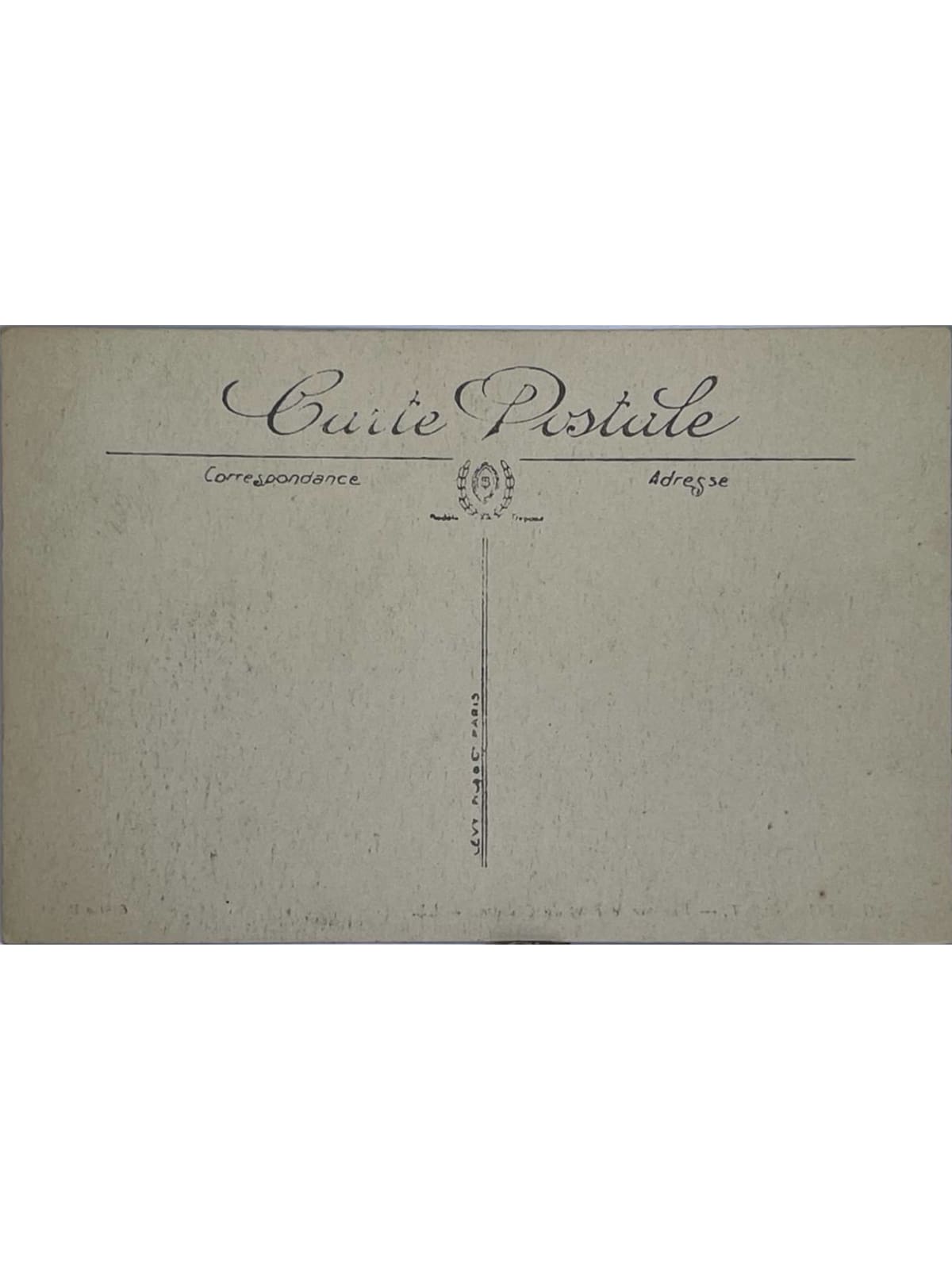 Verso de la carte postale