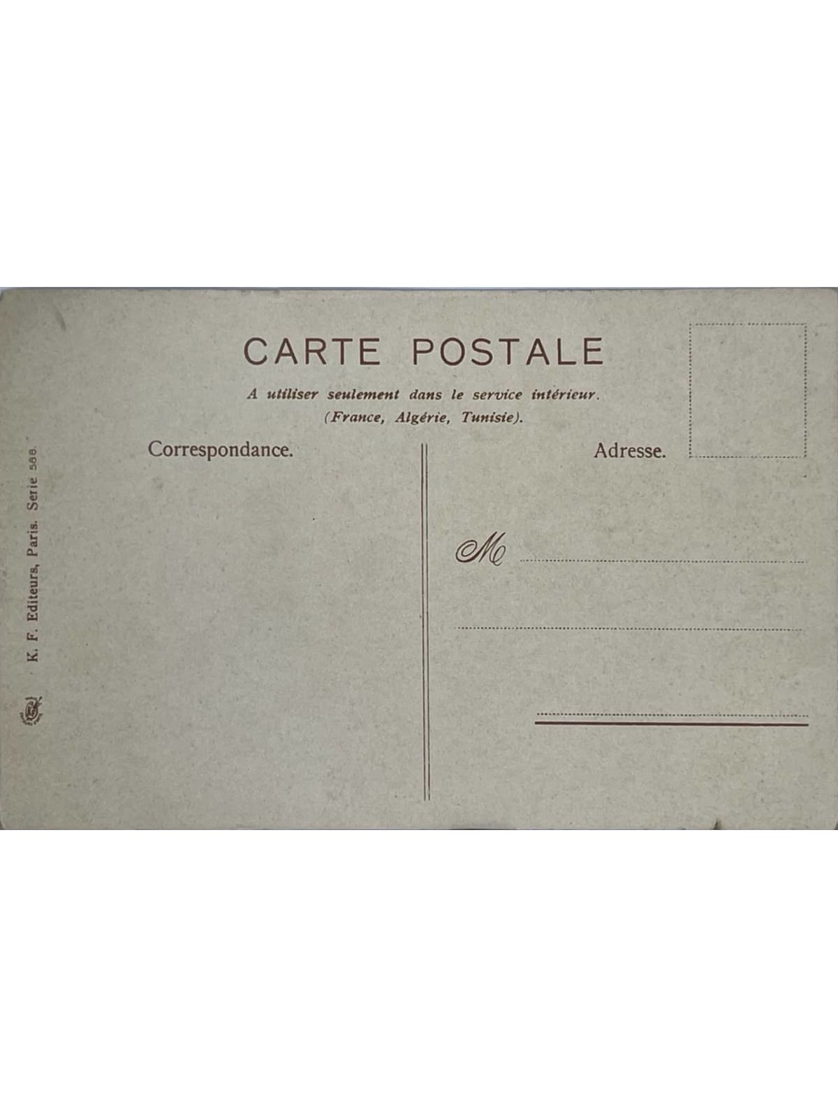 Verso de la carte postale