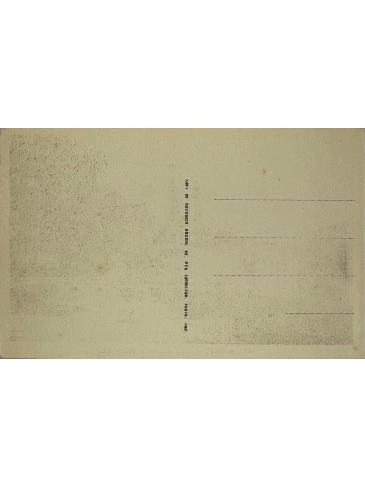 Verso de la carte postale