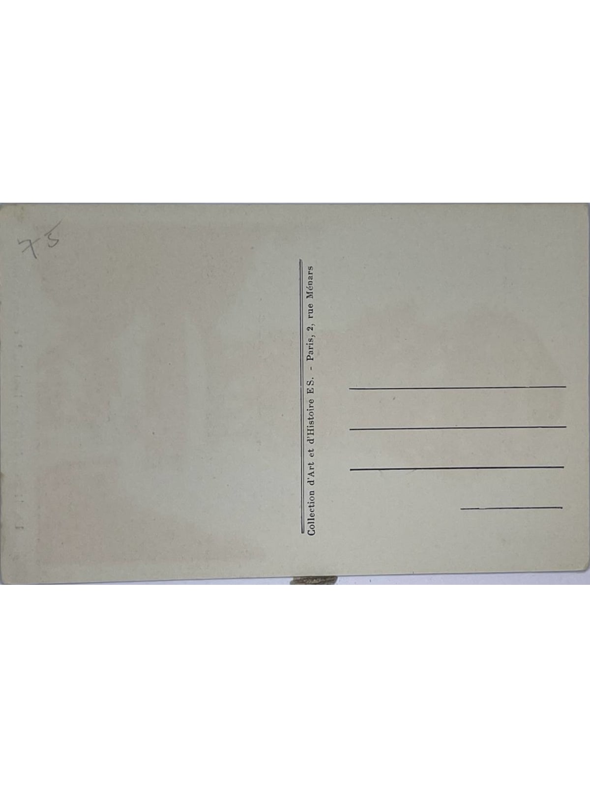 Verso de la carte postale